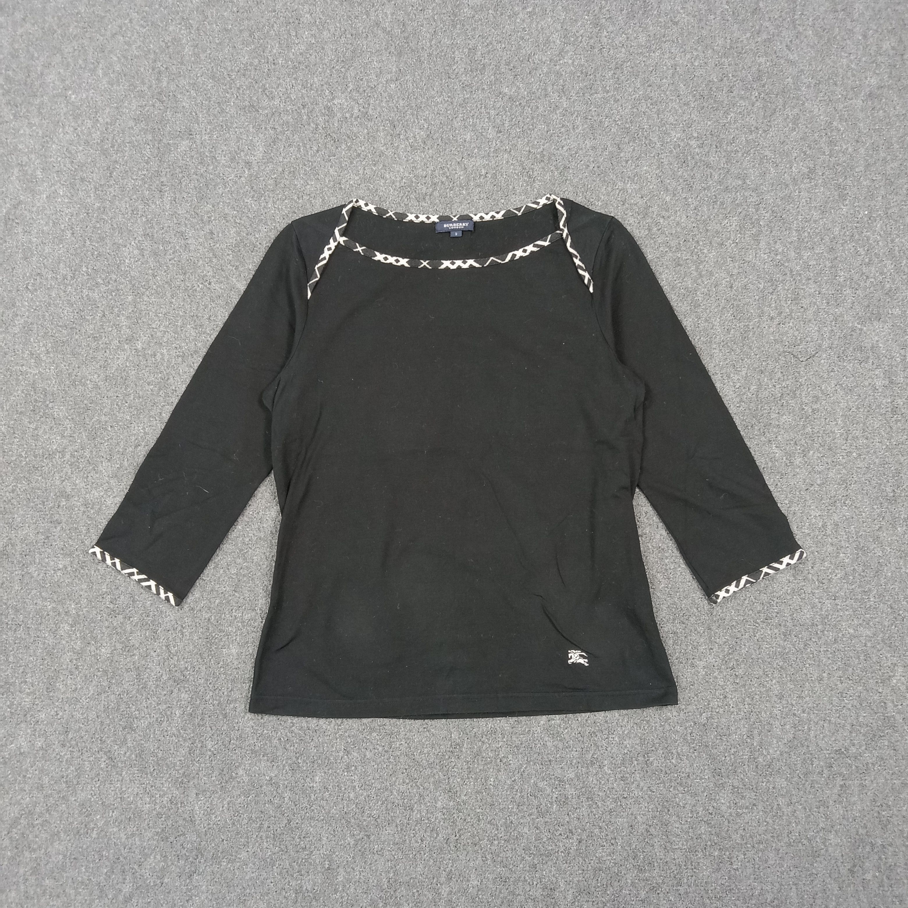 Burberry Burberry London Boat Neck Top 3/4 Sleeve Tshirt C276N46 Size S / US 4 / IT 40 - 3 Thumbnail