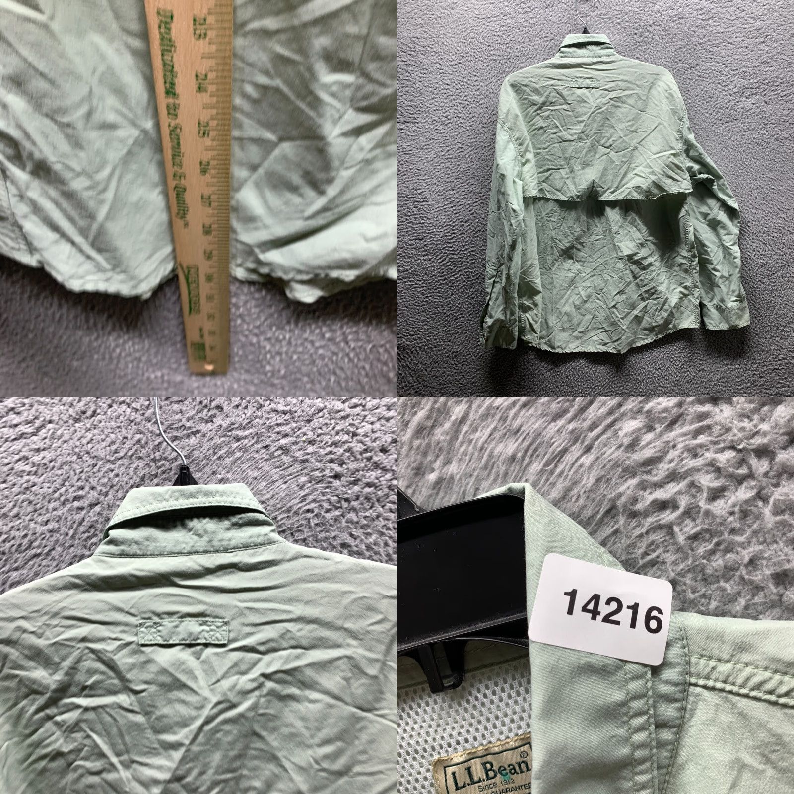 Vintage VINTAGE LL Bean Shirt Mens Adult Large Green Nylon Polyester Vented Button-Up Collared Pocketed Casual Athletic Nylon Polyester Size US L / EU 52-54 / 3 - 9 Thumbnail