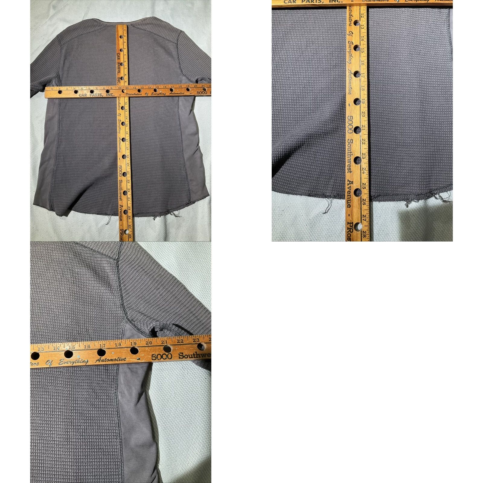 Vince Vince Shirt Mens M Gray Grunge Sun Fade Waffle Thermal Minimalist Luxury Size US M / EU 48-50 / 2 - 10 Thumbnail