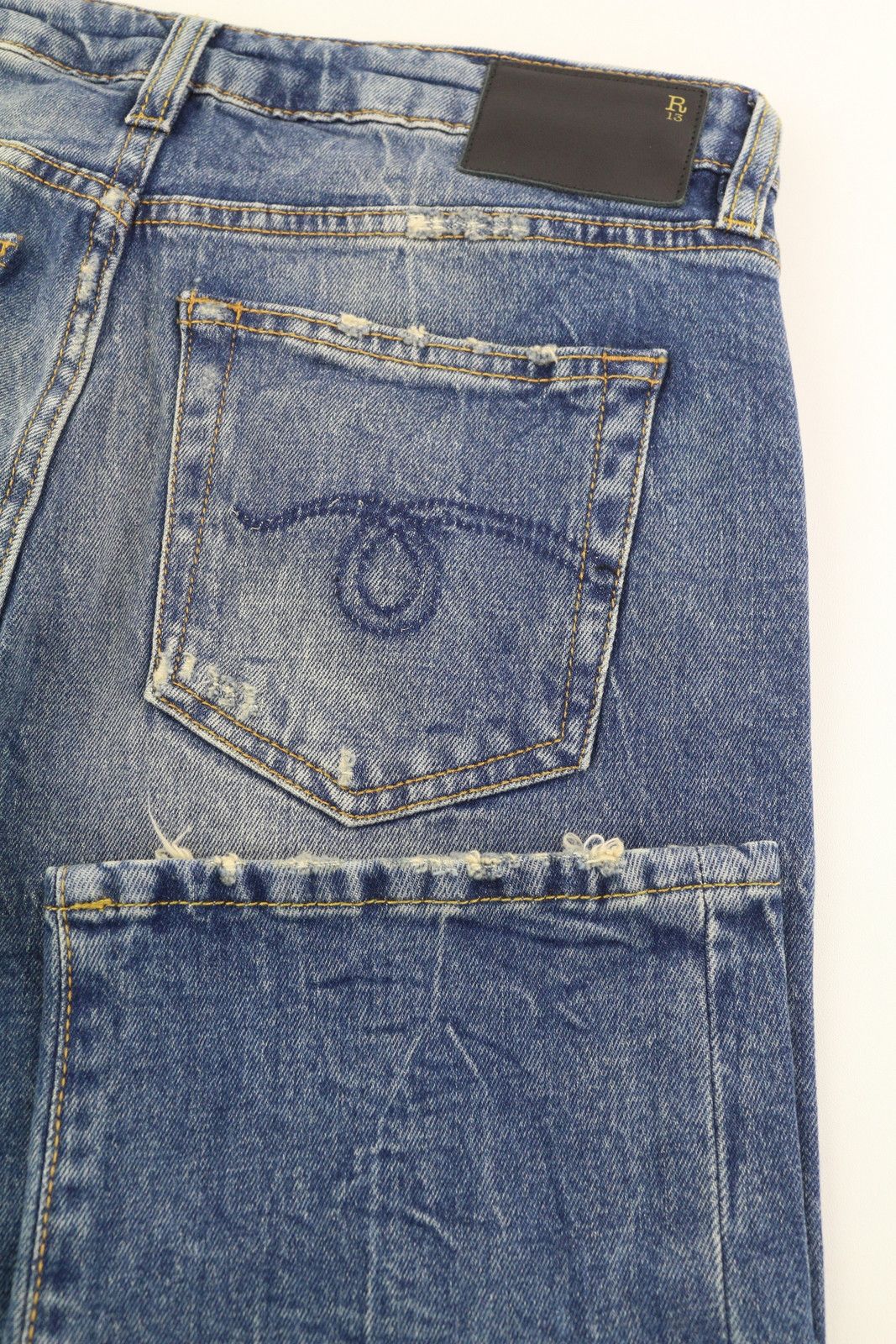 R13 BOY STRAIGHT 26 Cropped Ankle Length Blue Kelly 84453 Size 26" / US 2 / IT 38 - 6 Thumbnail