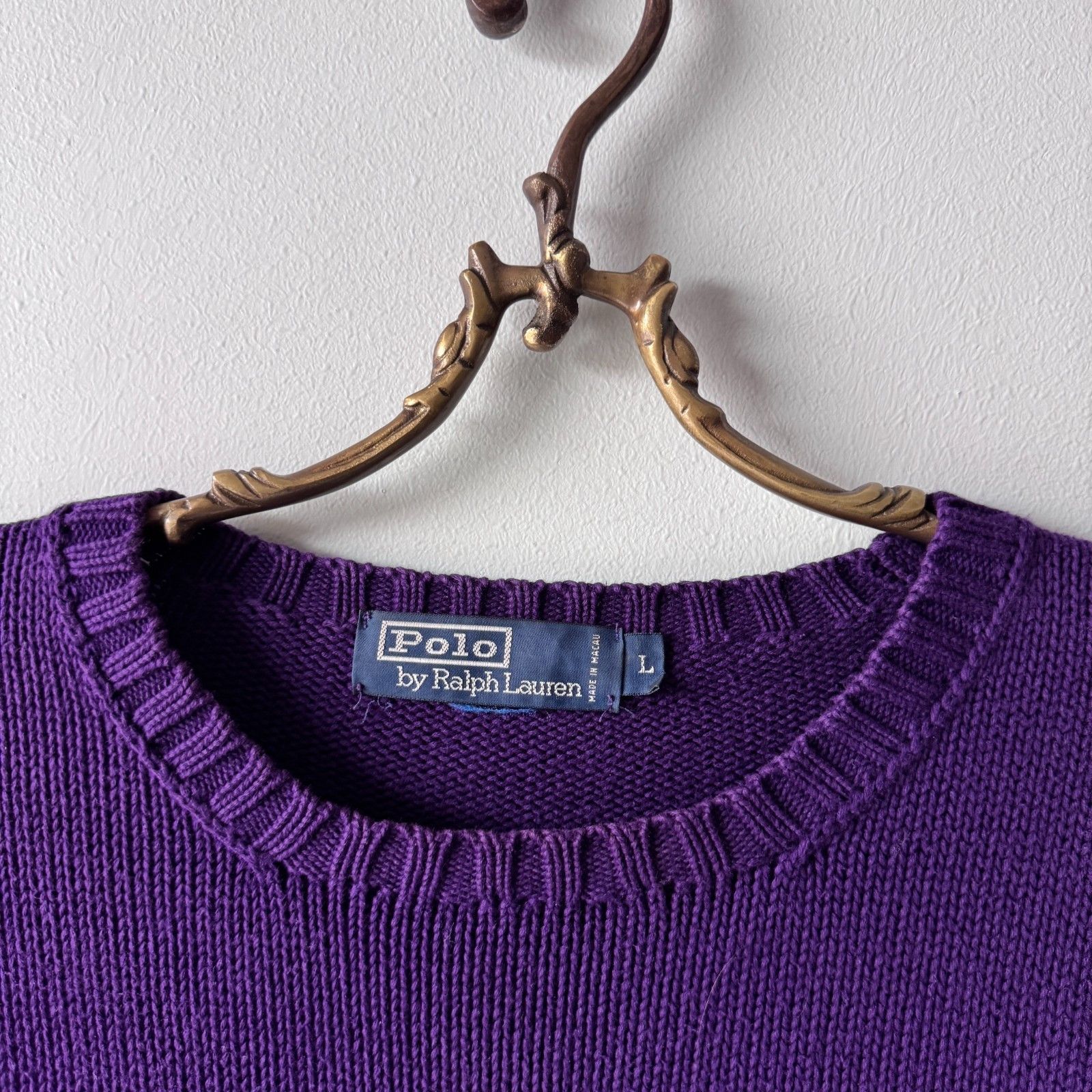 Polo Ralph Lauren Polo Ralph Lauren Vintage Knit Purple Sweater Mens Large Y2K Size US L / EU 52-54 / 3 - 5 Thumbnail