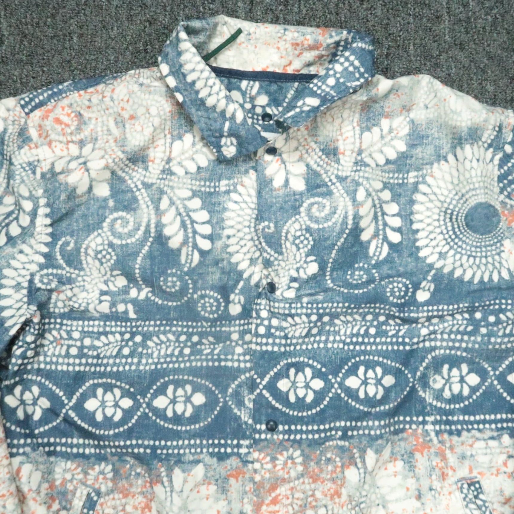 Vintage Herschel Jacket Men M Blue Abstract Floral Windbreaker Snap Shirt? Size US M / EU 48-50 / 2 - 2 Thumbnail