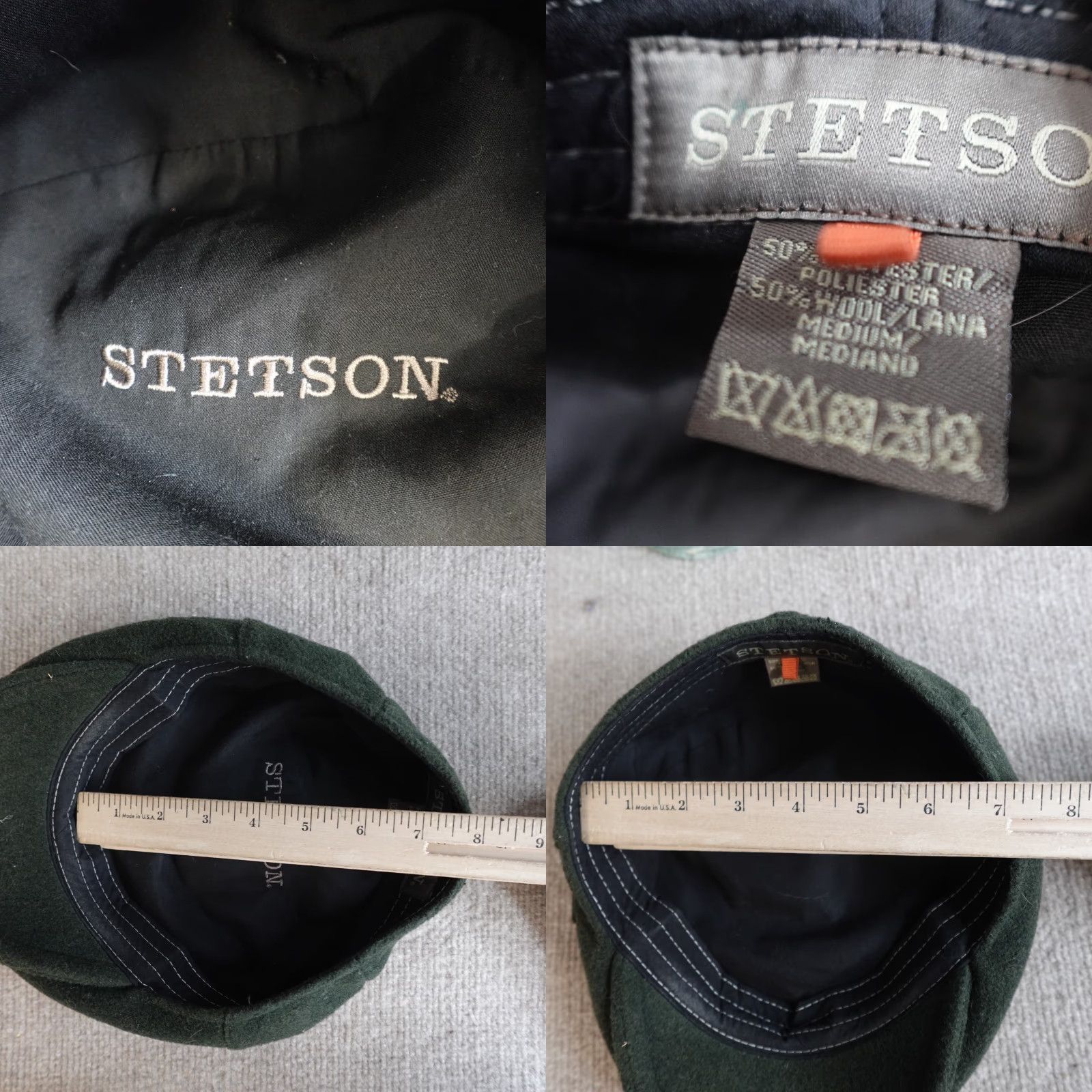 Stetson Stetson Hat Newsboy Cap Medium Green Wool Blend Men M Green Newsboy Cap Classic Lined Size ONE SIZE - 8 Thumbnail