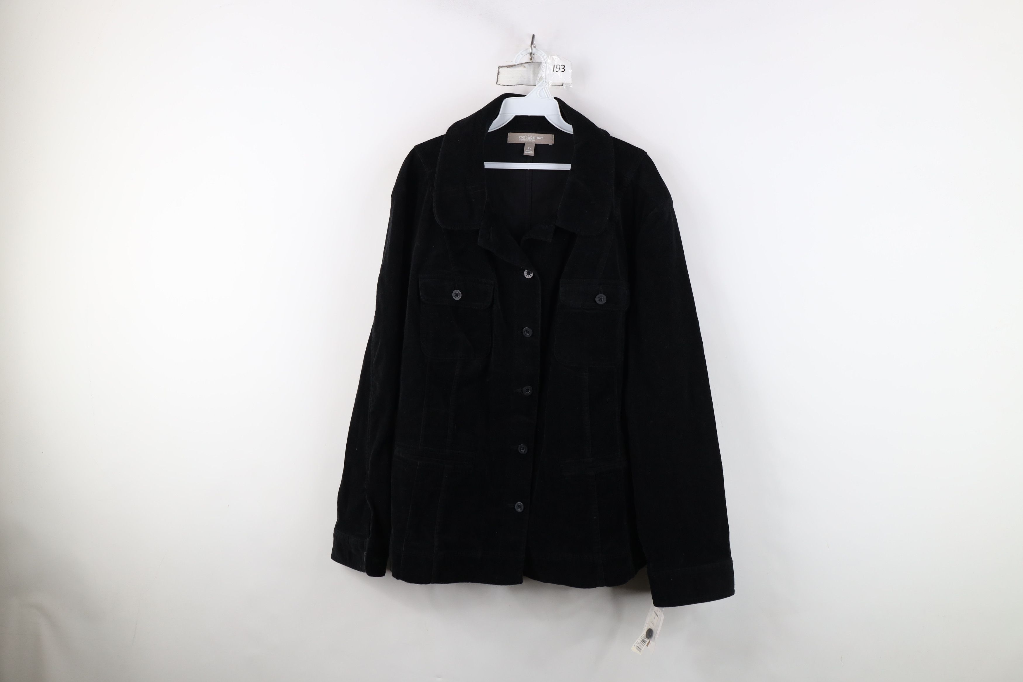Deadstock Vintage Y2K Streetwear Button Trucker Jacket Black