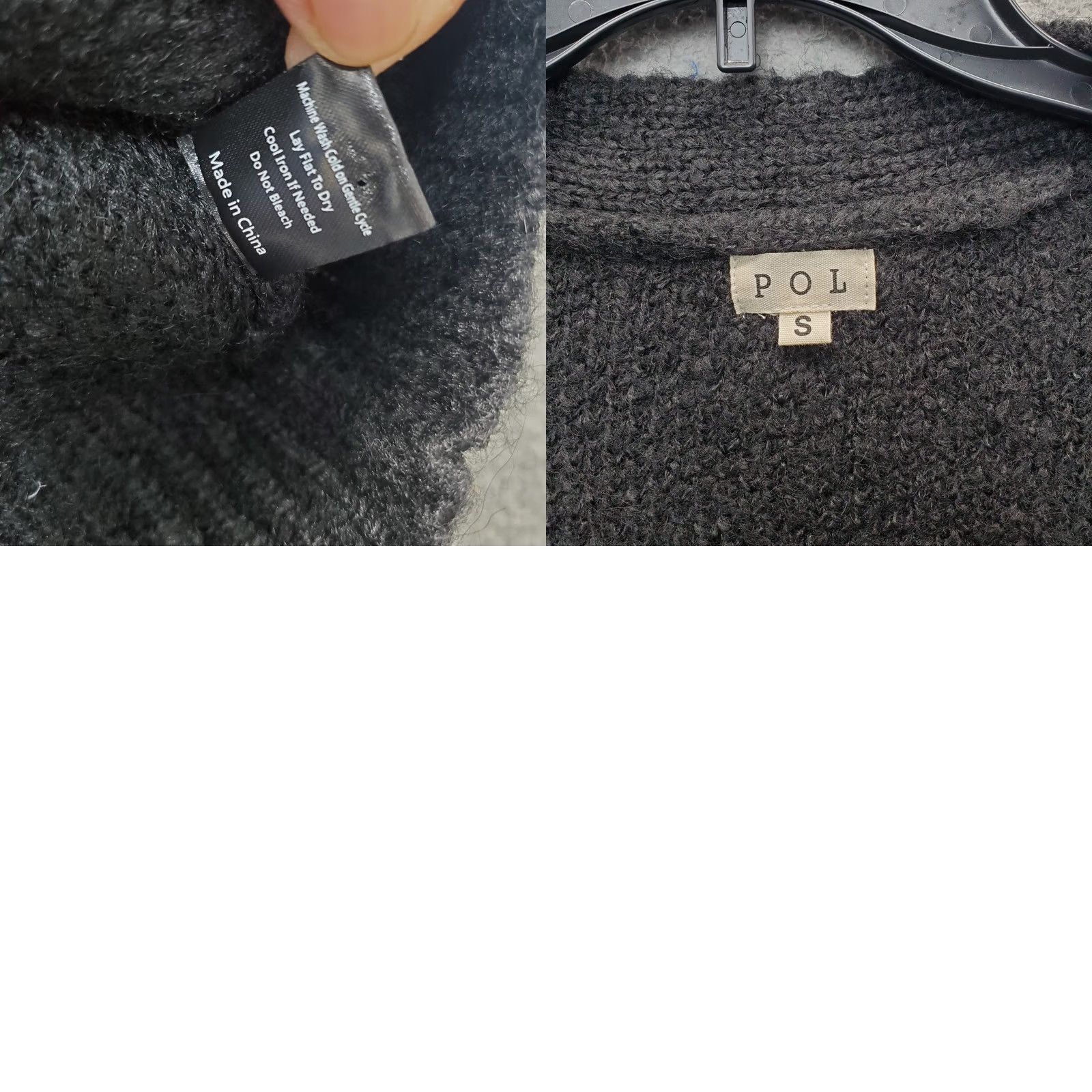 Vintage POL Cardigan Sweater Womens S Black Knit Stretch Raglan Sleeve Button Front Size S / US 4 / IT 40 - 8 Thumbnail