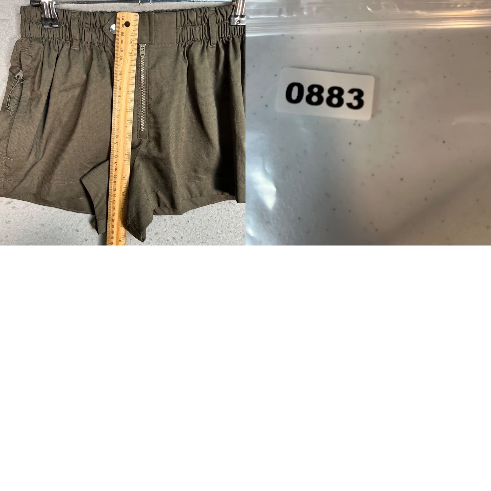 Girlfriend Collective VINTAGE Girlfriend Collective Womens 2XS Olive Green Zip Pleated Shorts Bermuda Casual Womens Size 24" / US 00 / IT 34 - 8 Thumbnail