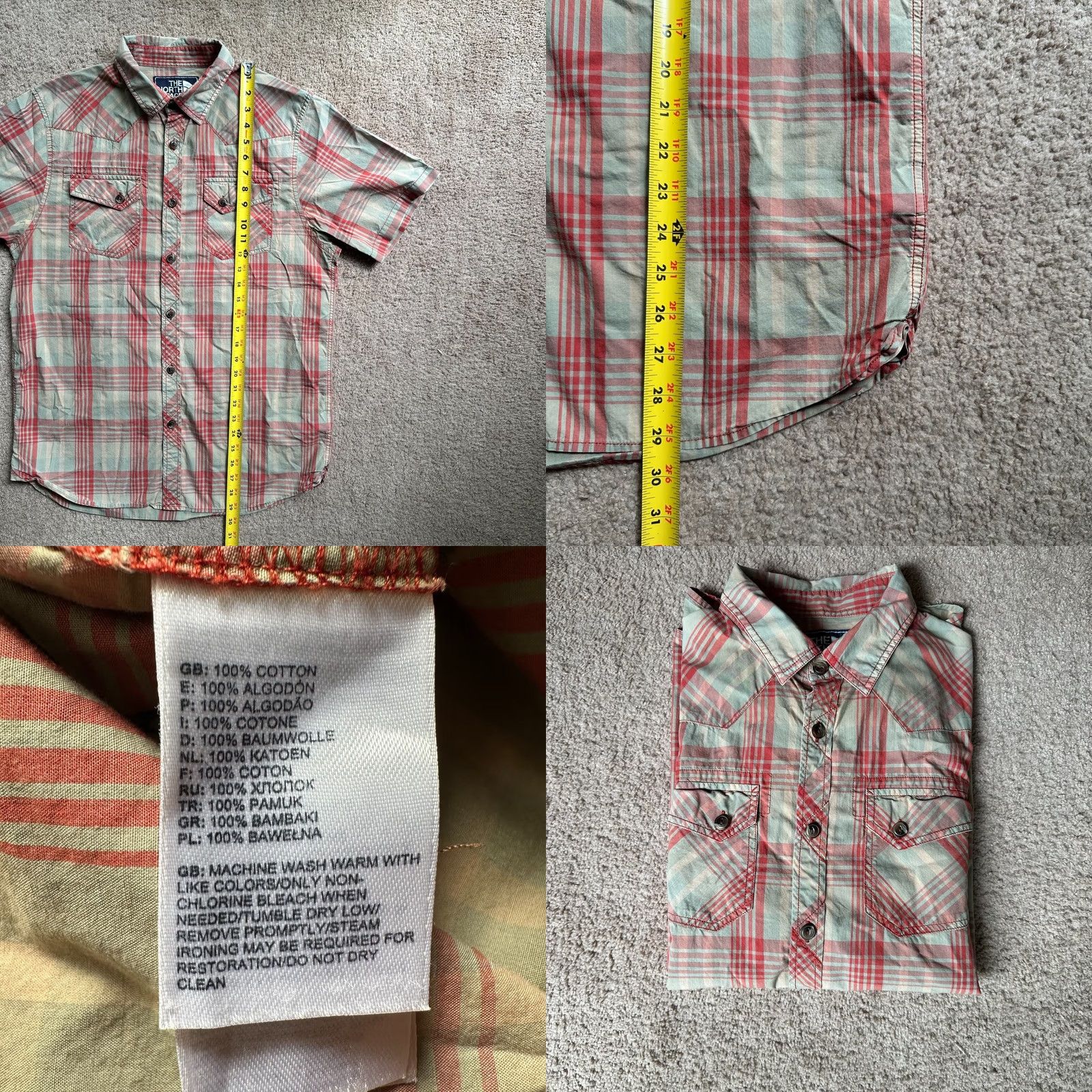 The North Face North Face Shirt Mens Medium Button Up Short Sleeve Red Plaid Point Collar Size US M / EU 48-50 / 2 - 8 Thumbnail