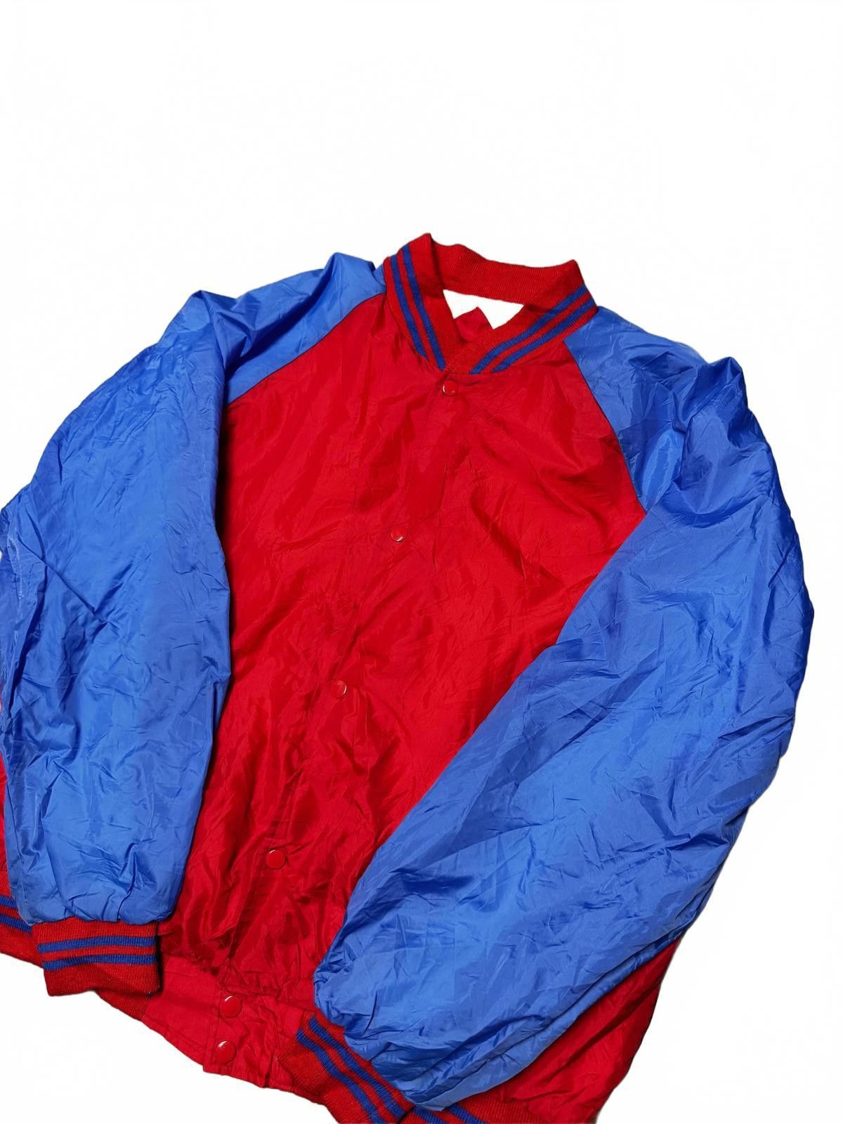 Designer Athletic Works Red and Blue Nylon Bomber Jacket Size US L / EU 52-54 / 3 - 3 Thumbnail