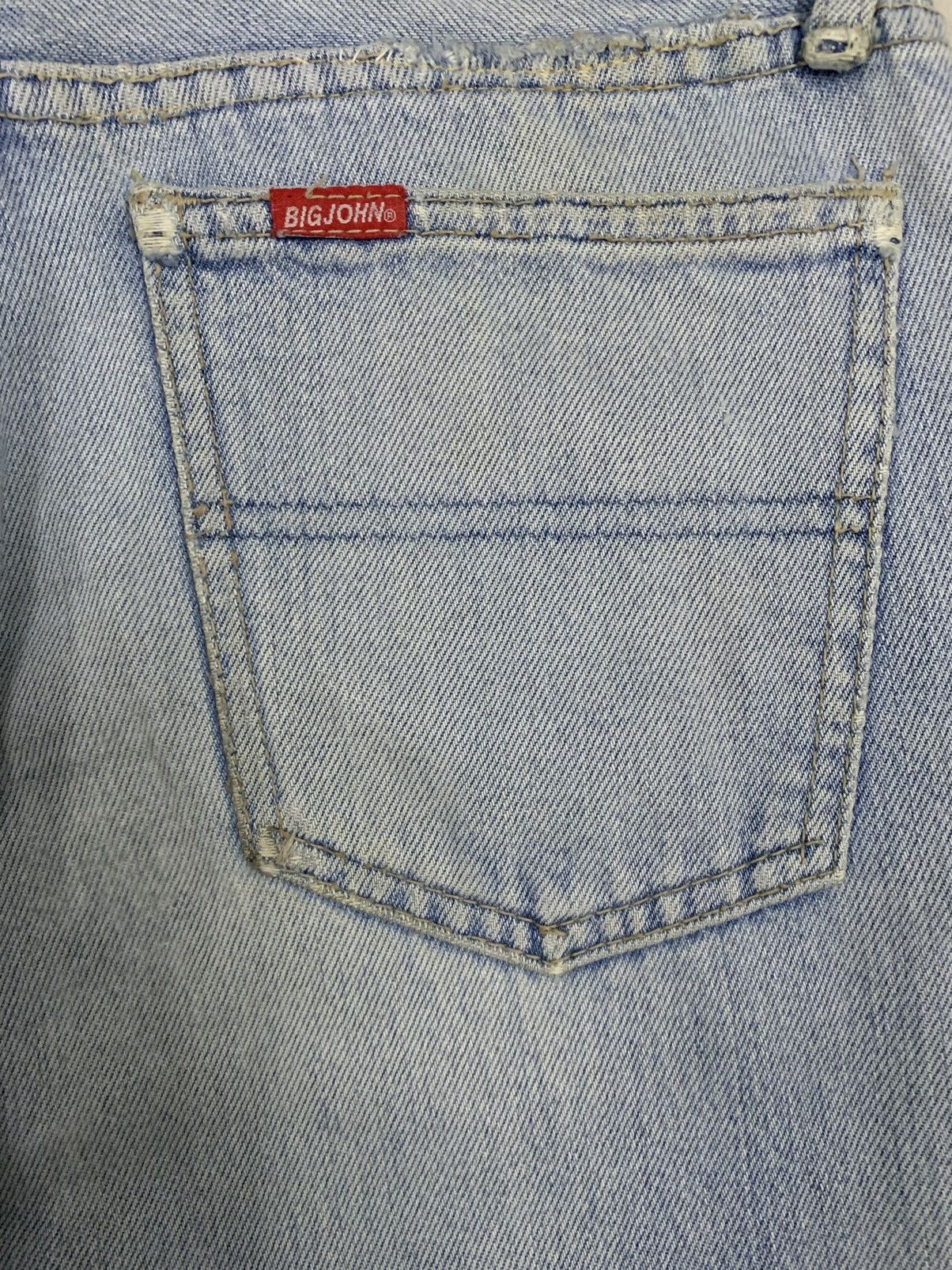 Big John Vintage 90s Big John Dirt Blue Washed Flare Distressed Jeans Size US 29 - 18 Thumbnail
