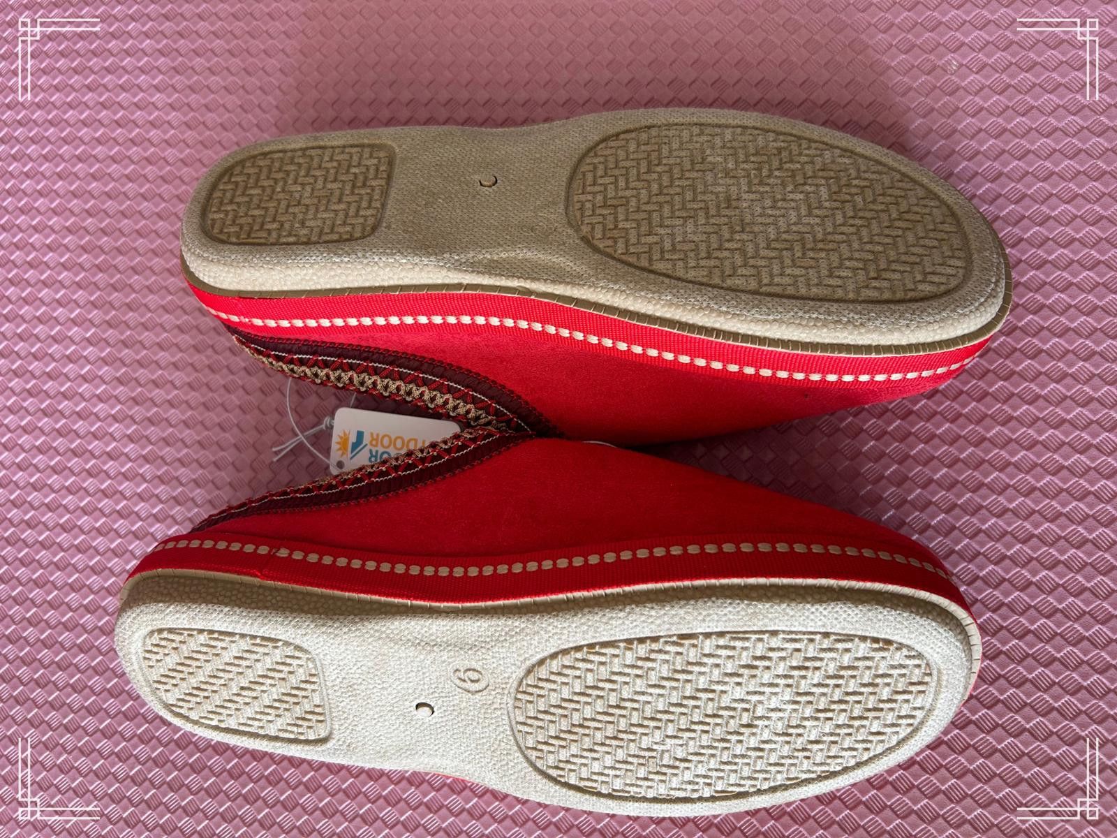 Designer US Sports Red Faux Suede Fleece-Lined Slippers (Size 6) Size US 6 / IT 36 - 5 Thumbnail