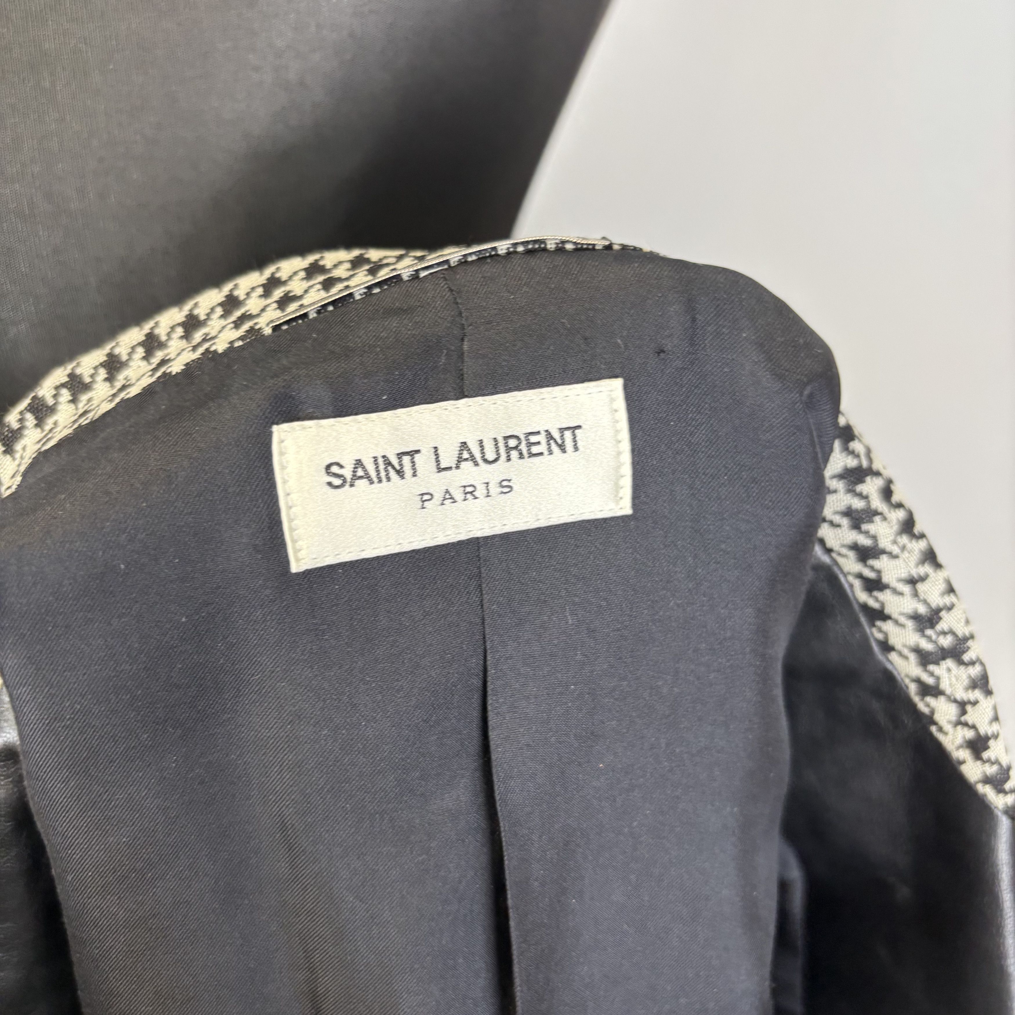 Saint Laurent Paris Saint Laurent Black & White Houndstooth Blazer Size 54R - 6 Thumbnail