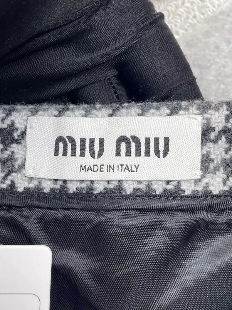 Prada Miu Miu Houndstooth Mini Skirt-2506 Size 35" - 7 Thumbnail