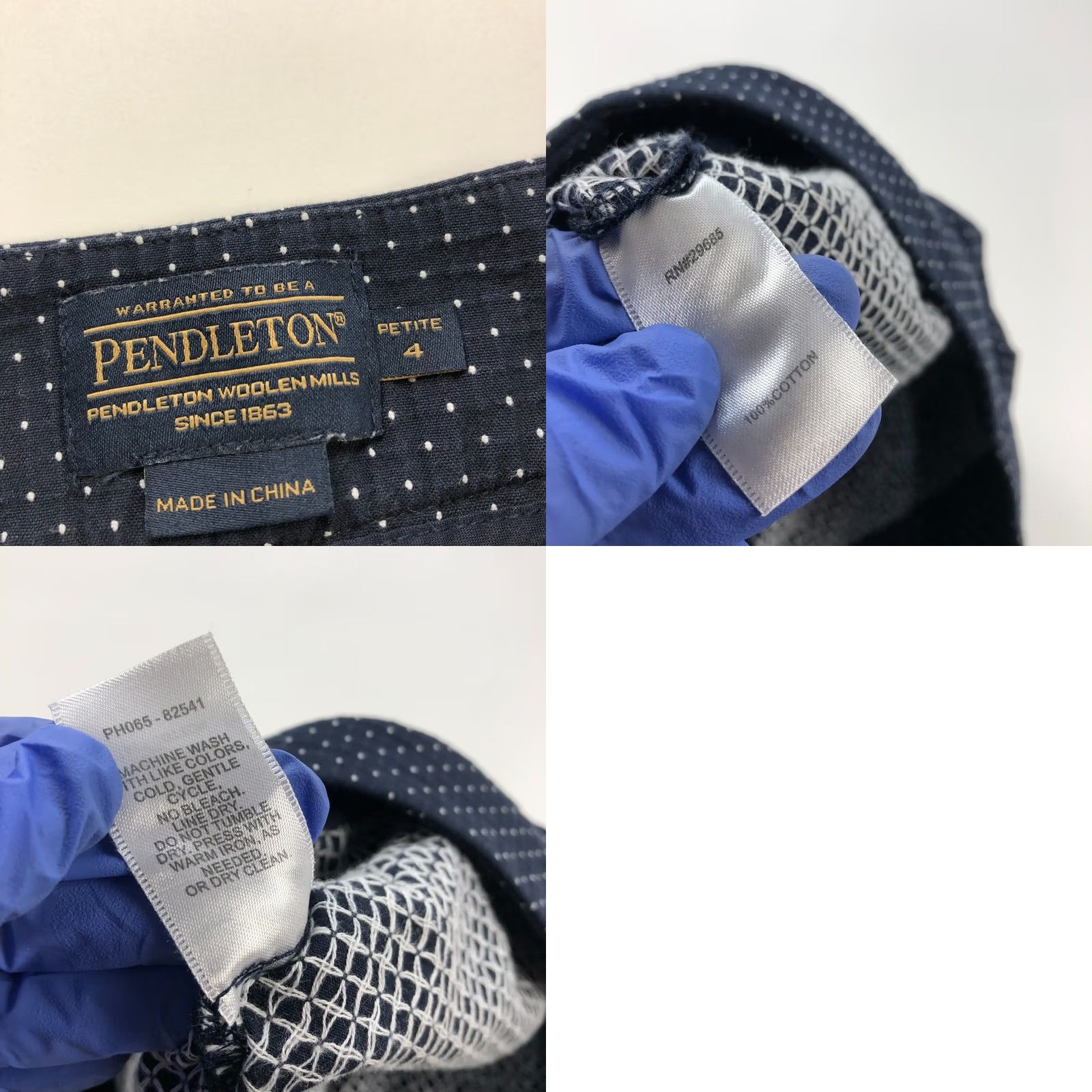 Pendleton Pendleton Blazer Shirt Set Blue Polka Dot 4P Petite 2 Pc Jacket Pants 28W 22L Women Womens Size 27" / US 4 / IT 40 - 10 Thumbnail