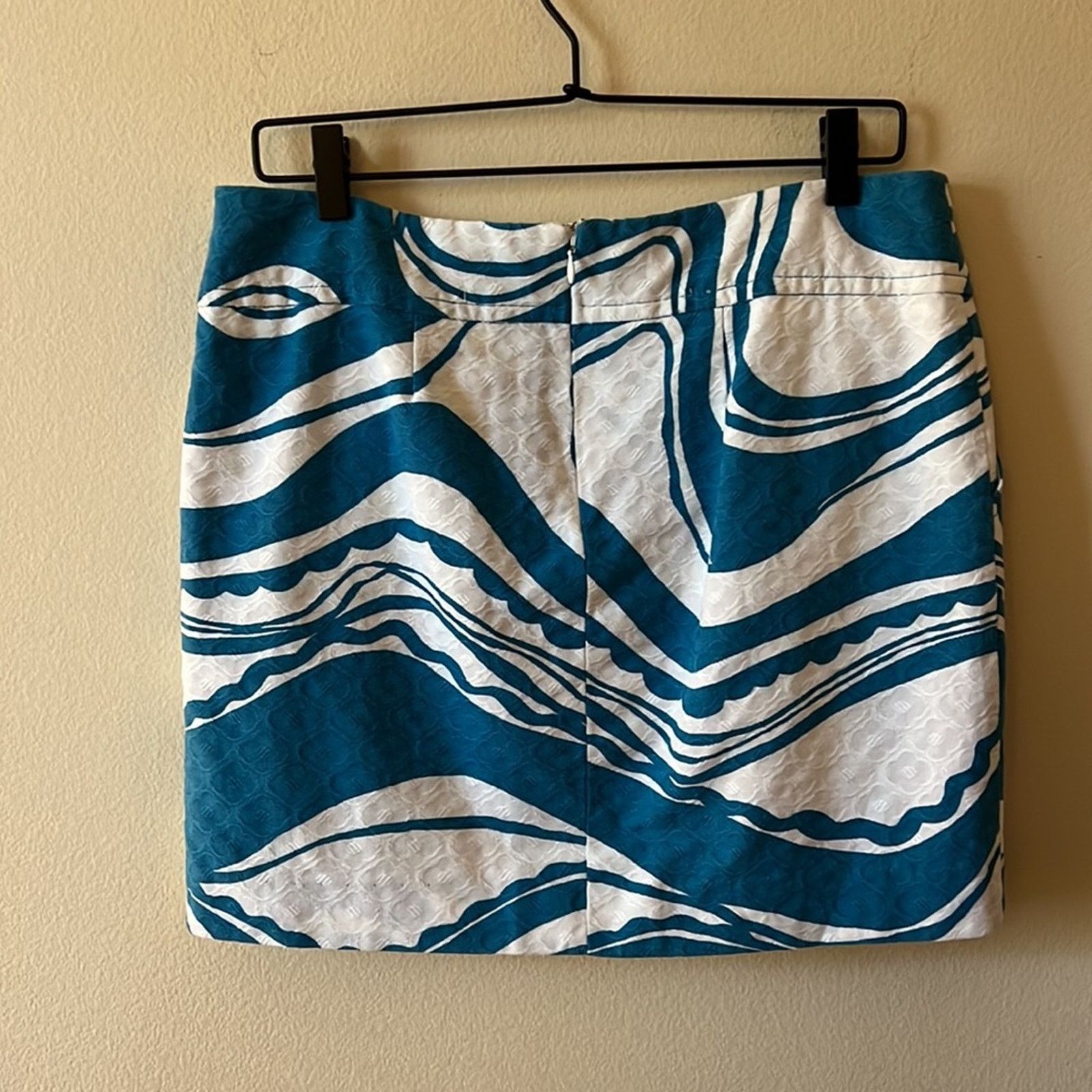 Trina Turk Trina Turk Blue Swirl Print A-Line Skirt Size 12 Size 34" / US 12 / IT 48 - 6 Thumbnail