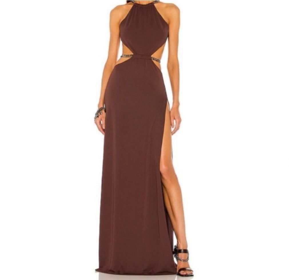 REVOLVE DUNDAS X REVOLVE MOON MAXI DRESS SIZE SMALL CHOCOLATE BROWN Size S / US 4 / IT 40 - 1 Thumbnail