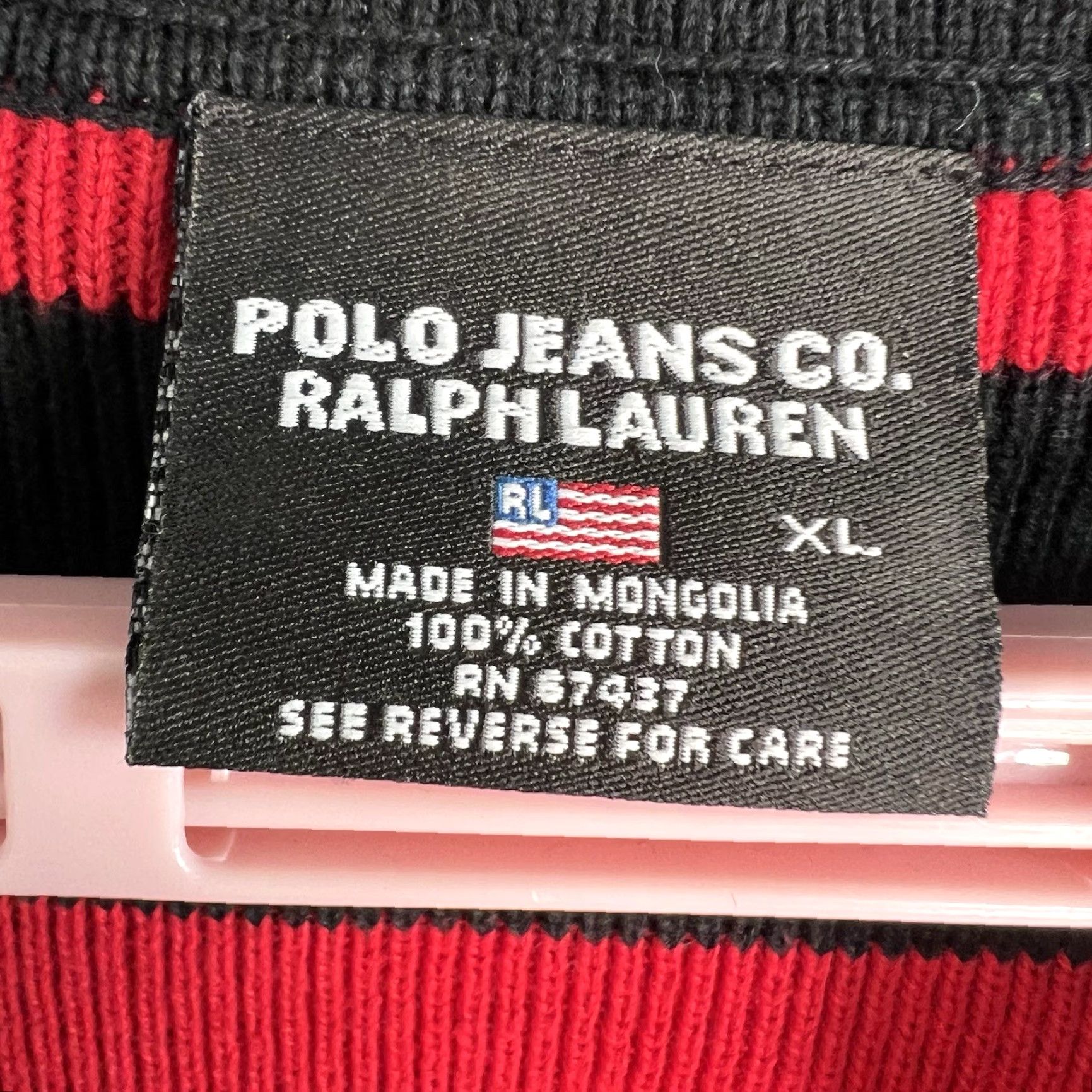 Ralph Lauren VINTAGE Ralph Lauren Polo Jeans Company Striped Sweater Ladies XL Blue Red V-Neck Pullover Knit Shirt Size XL / US 12-14 / IT 48-50 - 5 Thumbnail