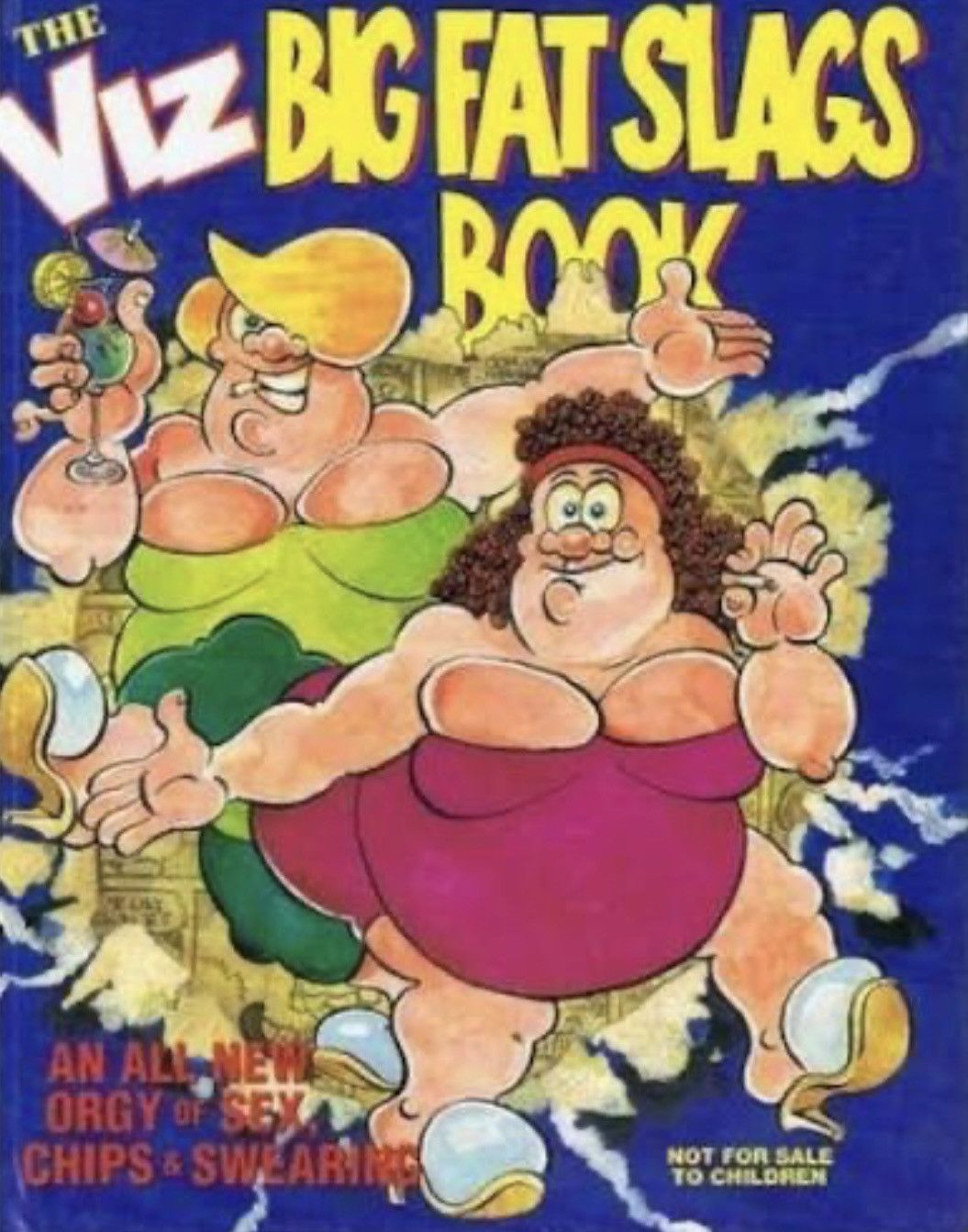 Vintage Vintage 90s Viz Comic Fat Slags Tee Size US L / EU 52-54 / 3 - 3 Thumbnail