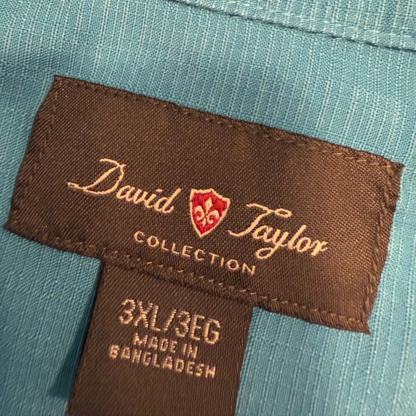 David Taylor David Taylor teal blue short sleeve button up shirt SZ 3XL Size US XXL / EU 58 / 5 - 5 Thumbnail