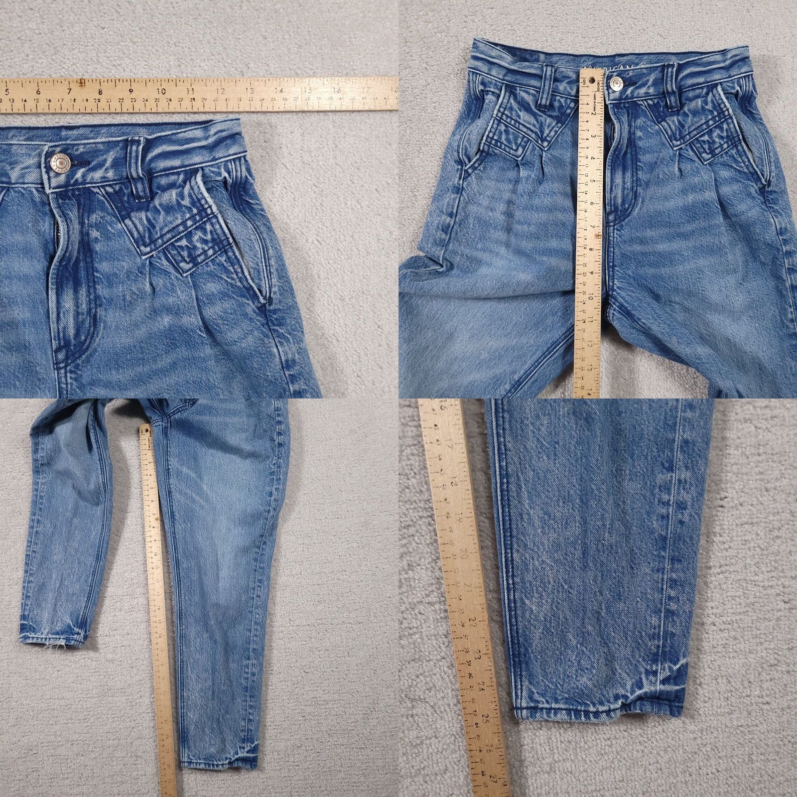 American Eagle Outfitters VINTAGE American Eagle Jeans Women's 00 Short 25X25 Mom Retro Baggy Tapered Leg 90s Y2K Jeans Womens Size 24" / US 00 / IT 34 - 8 Thumbnail