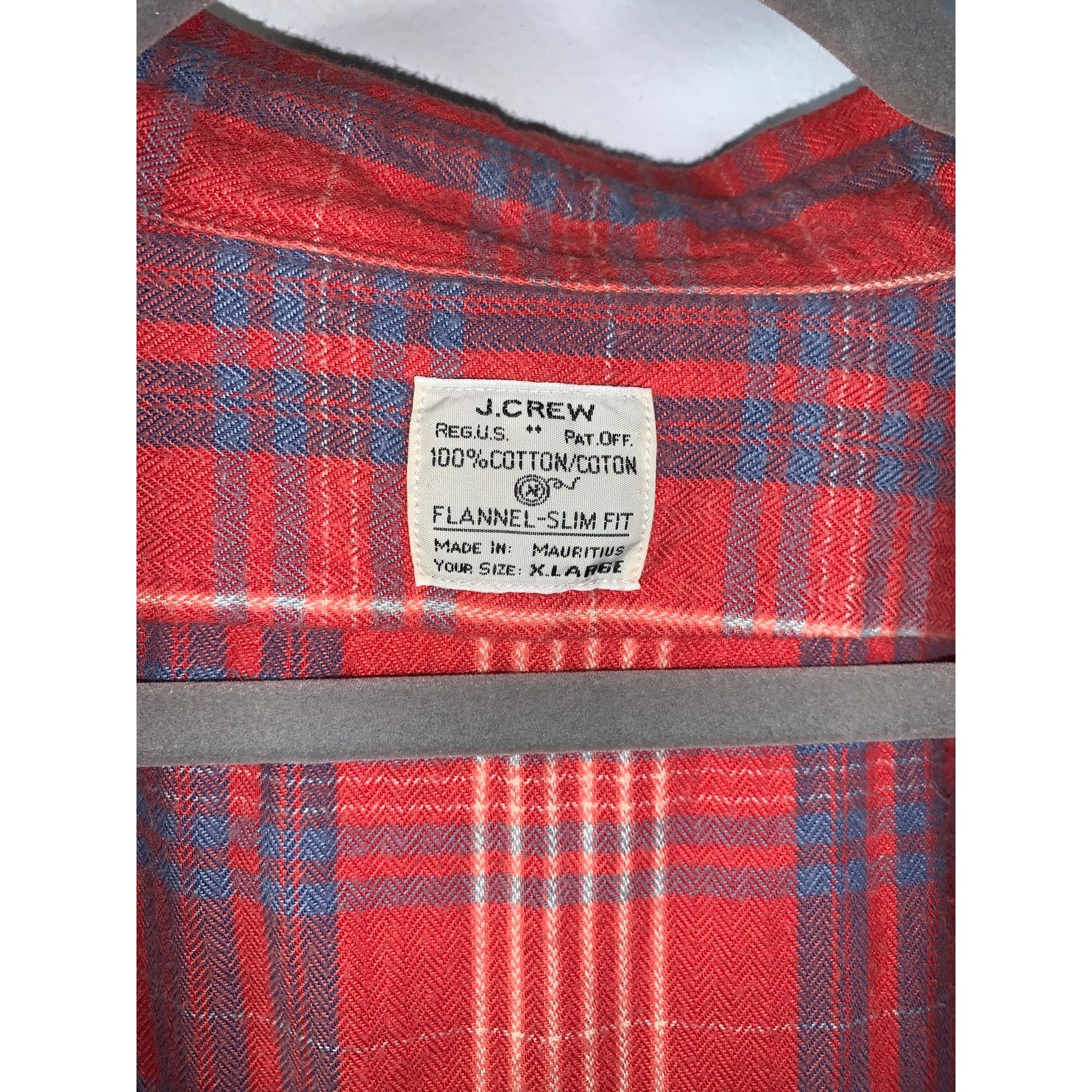 J.Crew J.Crew Red Flannel Shirt Blue Stripe XL Slim Fit Size US XL / EU 56 / 4 - 11 Thumbnail