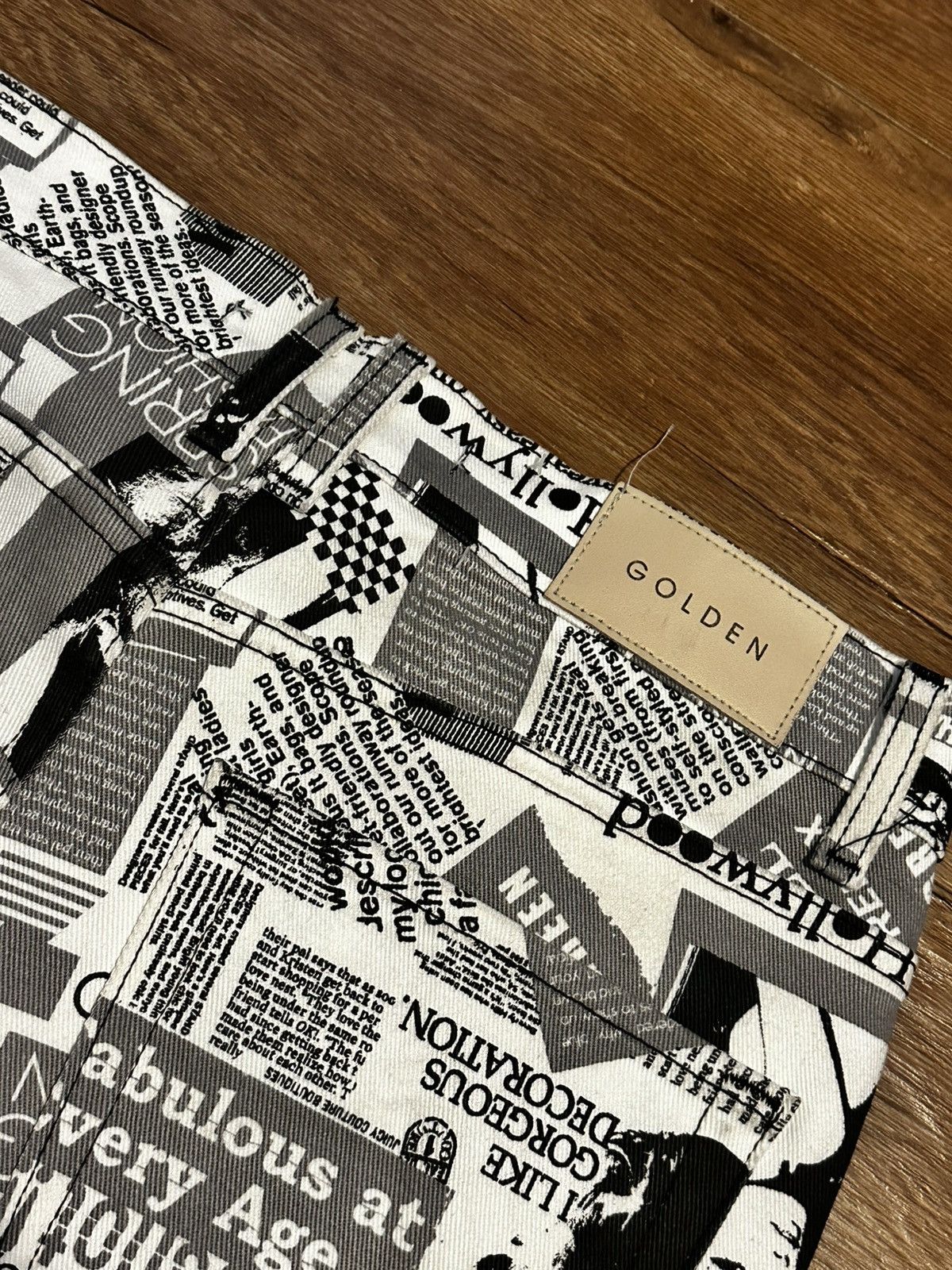 Golden Denim Golden Denim The True Stacked Revista Newspaper Print Jeans Size US 32 / EU 48 - 13 Thumbnail