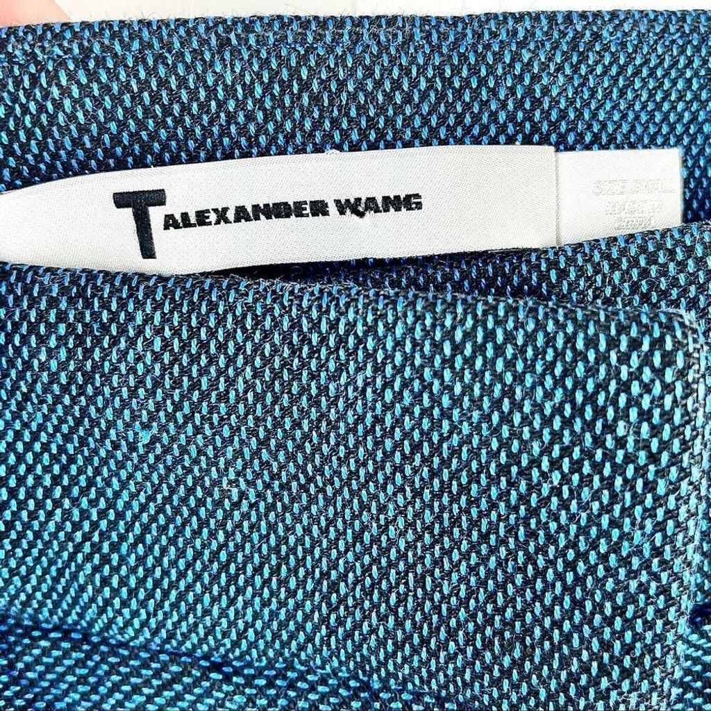 T by Alexander Wang Alexander Wang Blue Mid-Rise Pleated Linen Blend Shorts S Size 30" / US 8 / IT 44 - 6 Thumbnail