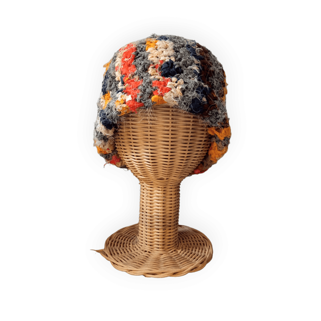 image of Vintage Yarn Crochet Hairy Beanie Hat, Men's