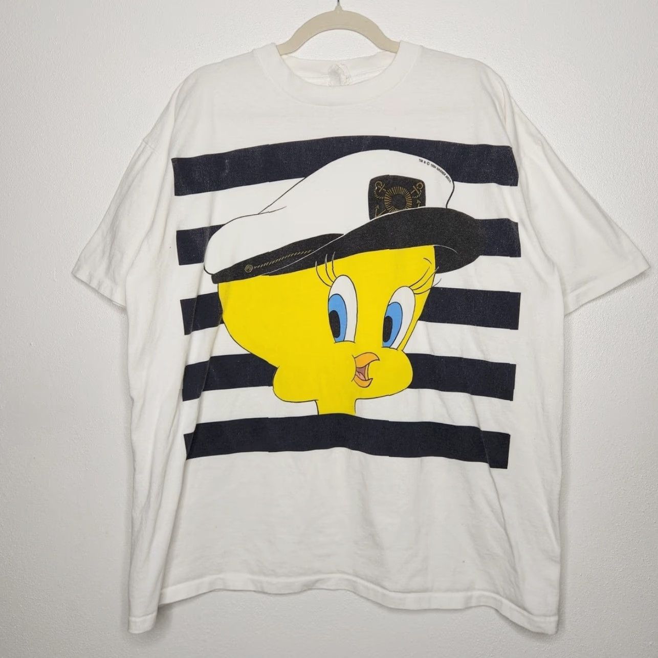Vintage VINTAGE Tweety Sailor Big Face Warner Bros Single stitch 90s Movie TV Promo Shirt XL White Unisex Adults Mens Womens Girls Boys Size US XL / EU 56 / 4 - 2 Thumbnail