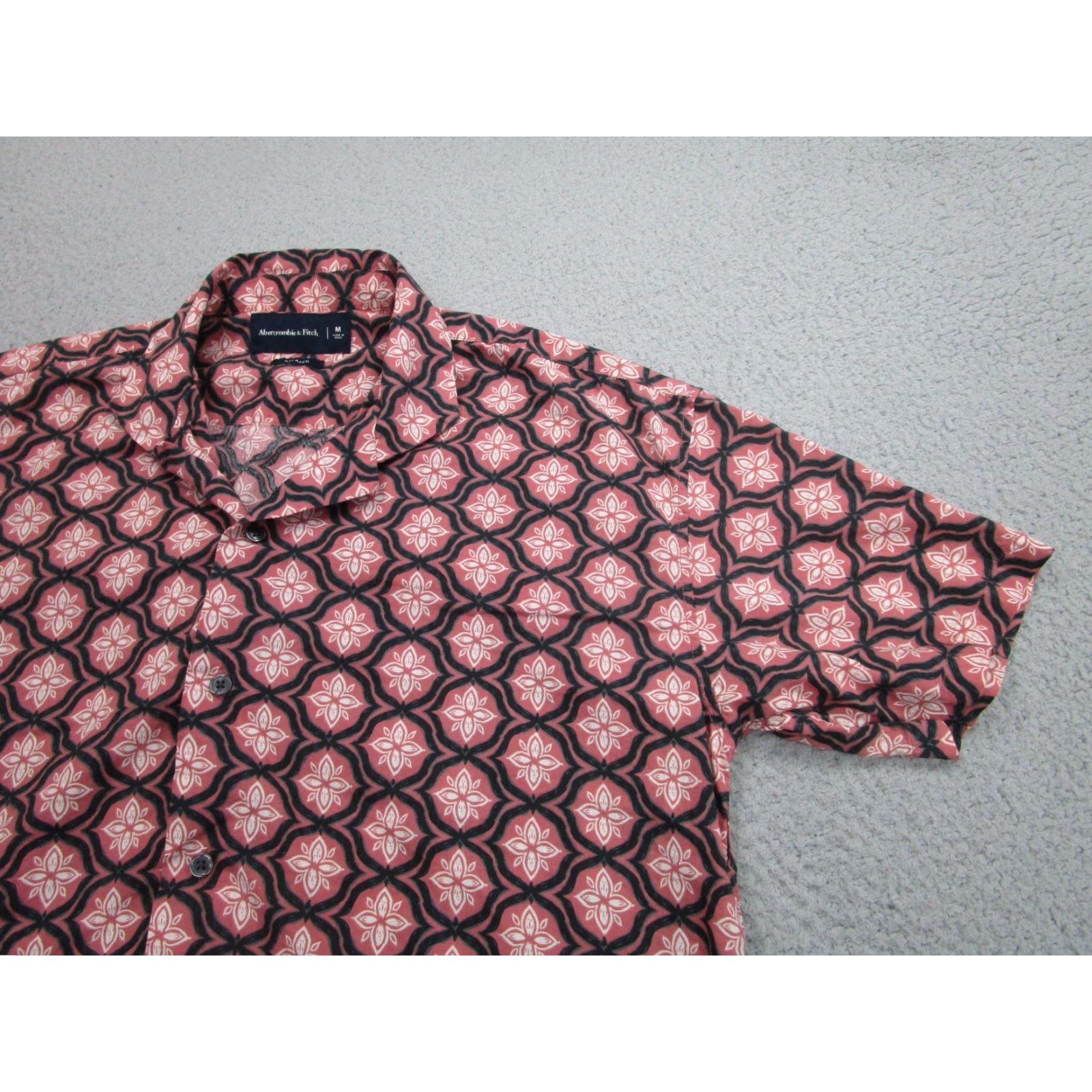 Abercrombie & Fitch Abercrombie & Fitch Shirt Mens M Red Floral Camp Collar Rockabilly Resort Hawaii Size US M / EU 48-50 / 2 - 2 Thumbnail