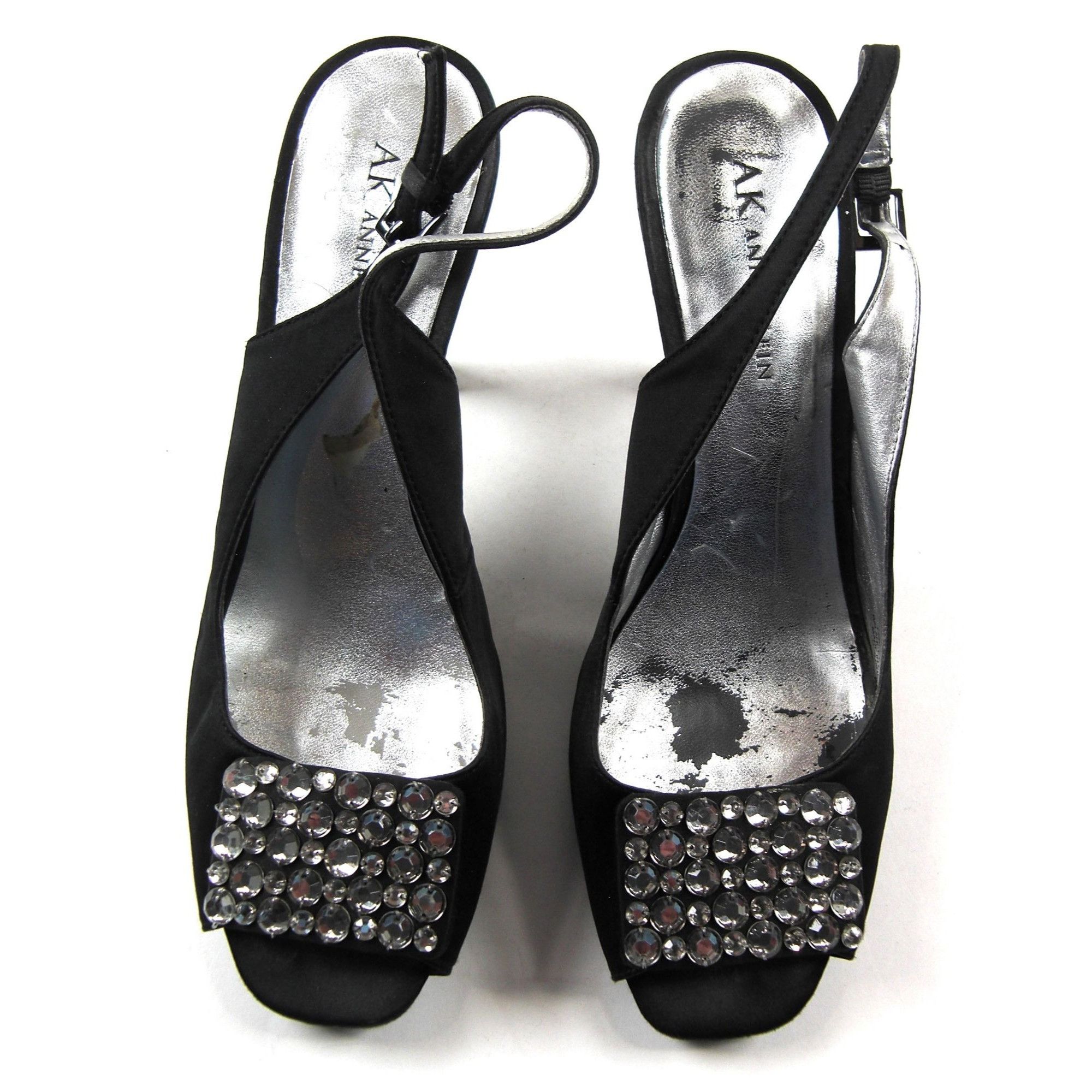 Anne Klein Anne Klein Rhinestone Embellished Satin High Heel Dress Pump Size US 7 / IT 37 - 2 Thumbnail