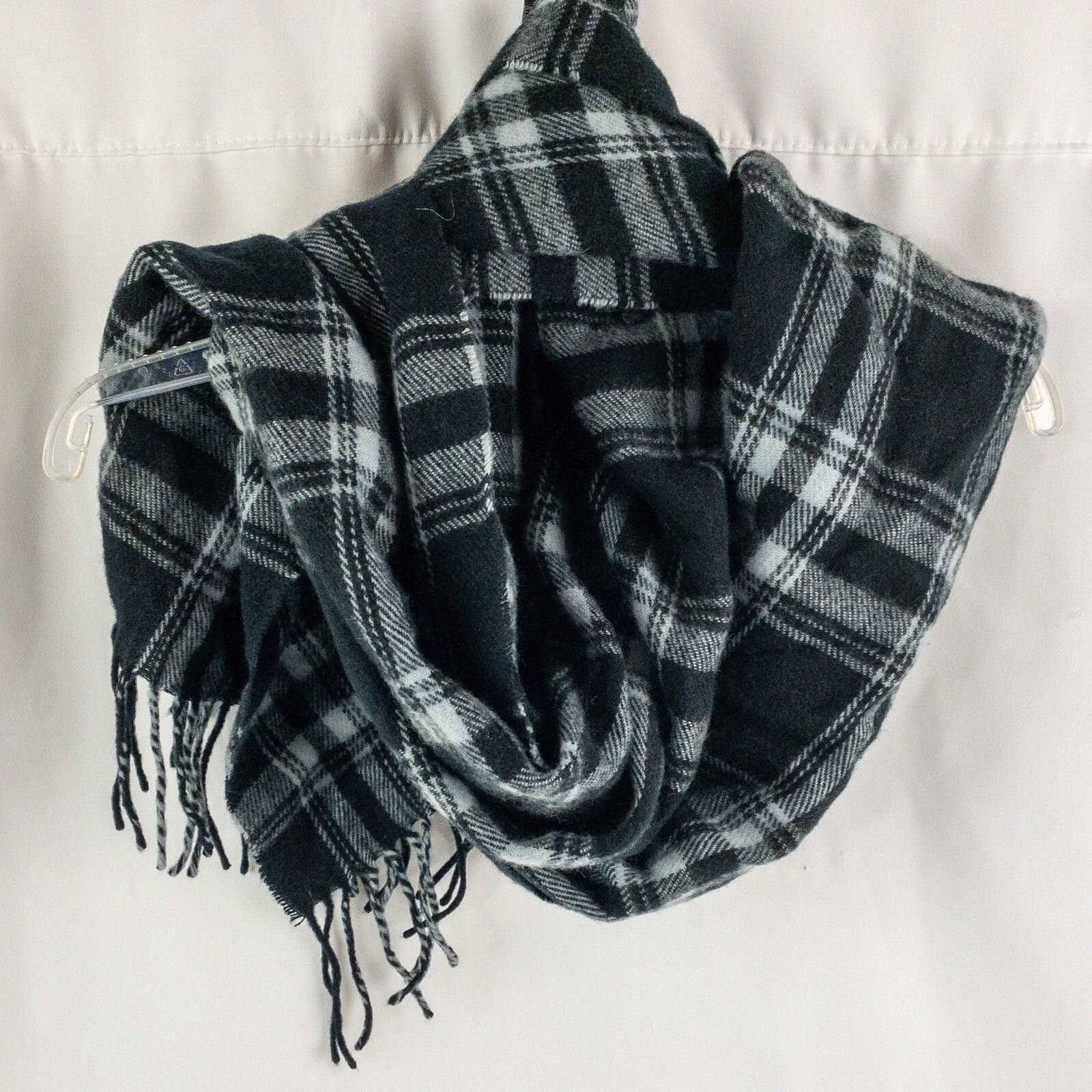 Other Apexx Black Gray Plaid Blanket Scarf Mens Womens One Size Size ONE SIZE - 1 Thumbnail