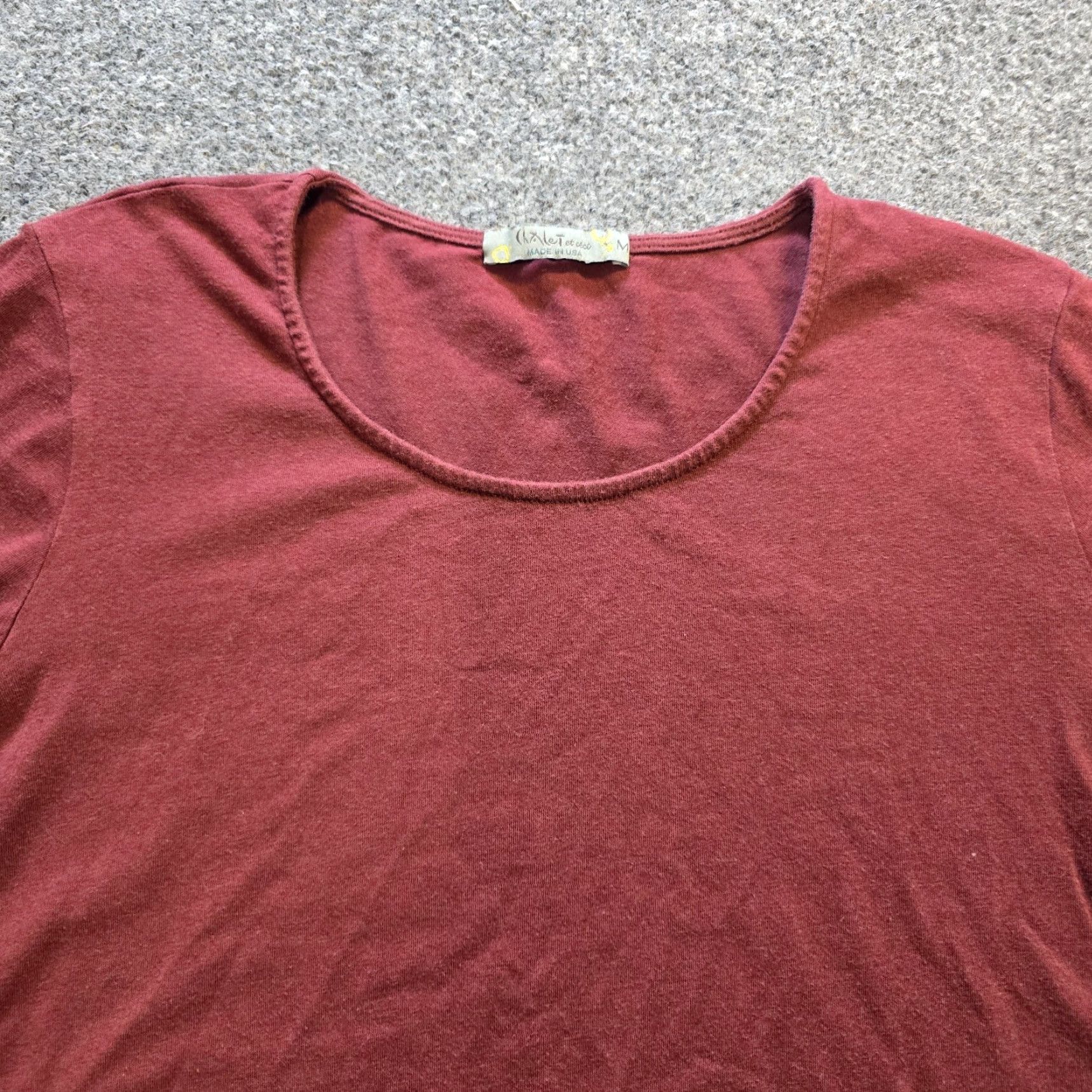 Vintage Chalet Et Ceci Top Blouse Tunic Long Sleeve Red Knit Cotton Stretchy Casual Women's M Regular Sleeve Round Neck Luxus? Size M / US 6-8 / IT 42-44 - 2 Thumbnail
