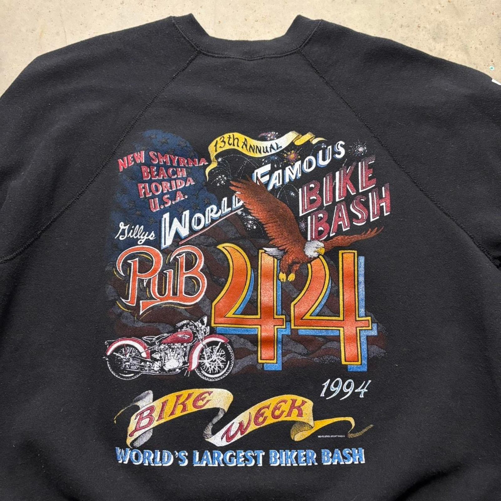 Harley Davidson × Japanese Brand × Vintage Crazy Vintage 90s Bike Week Graphic Biker Raglan Sweatshirt Size US L / EU 52-54 / 3 - 2 Thumbnail