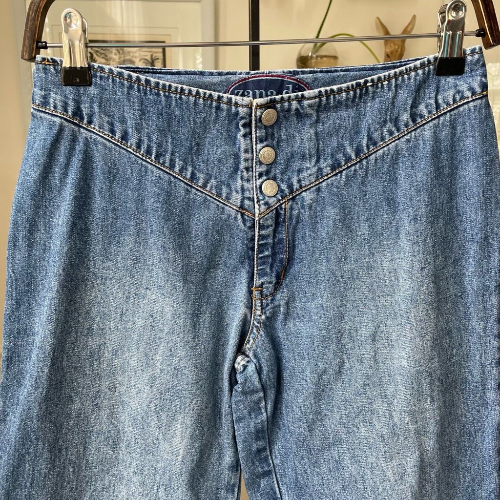 Vintage Vintage 90s Zana Di Low Rise Hip Hugger Flare Jeans 5 6 Size 28" / US 6 / IT 42 - 2 Thumbnail