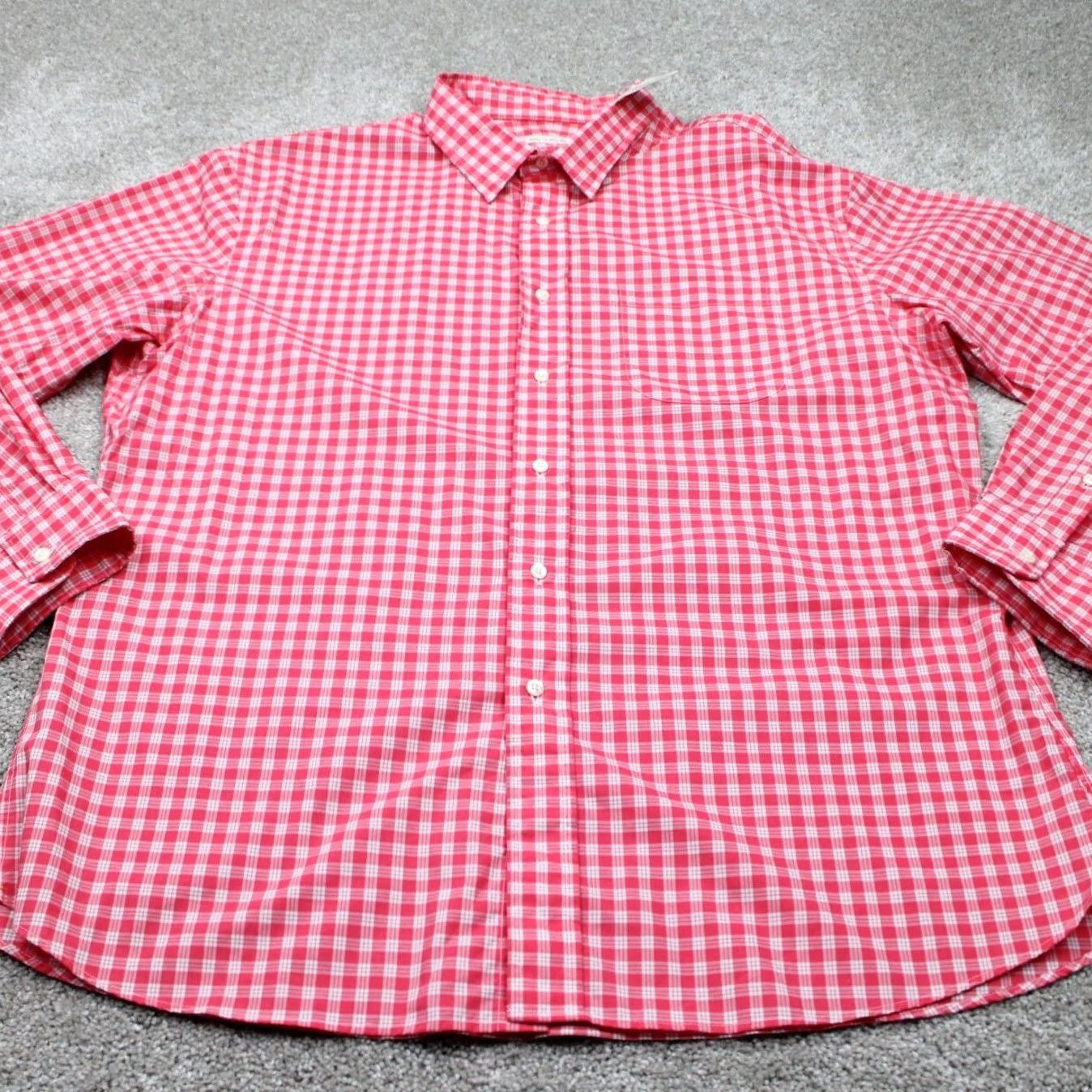 Vintage New England Shirt Company Shirt Mens 2XL Pink/White Grid Check L/S Cotton Size US XXL / EU 58 / 5 - 3 Thumbnail