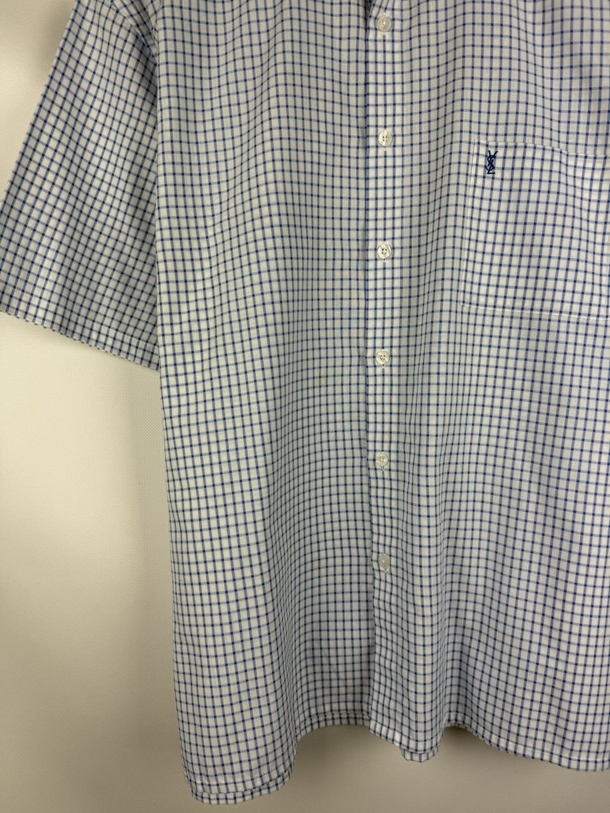 Yves Saint Laurent Vintage YSL Yves Saint Laurent S/S Plaid Button Up Shirt Size US XL / EU 56 / 4 - 5 Thumbnail