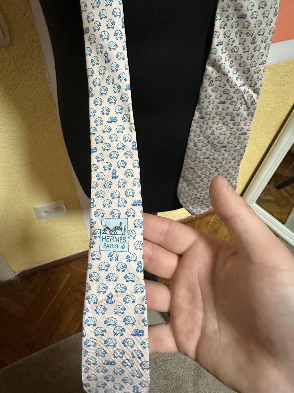 Hermes Hermes Tie Pink Silk Size ONE SIZE - 2 Thumbnail
