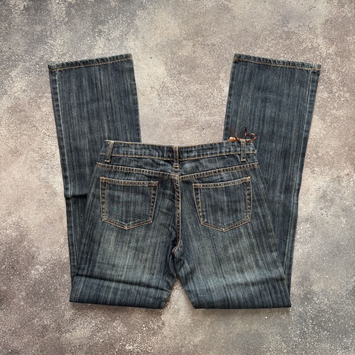 Hysteric Glamour Red Pepper Y2K Glam Low Rise Bootcut Washed Jeans Size 29" - 2 Thumbnail