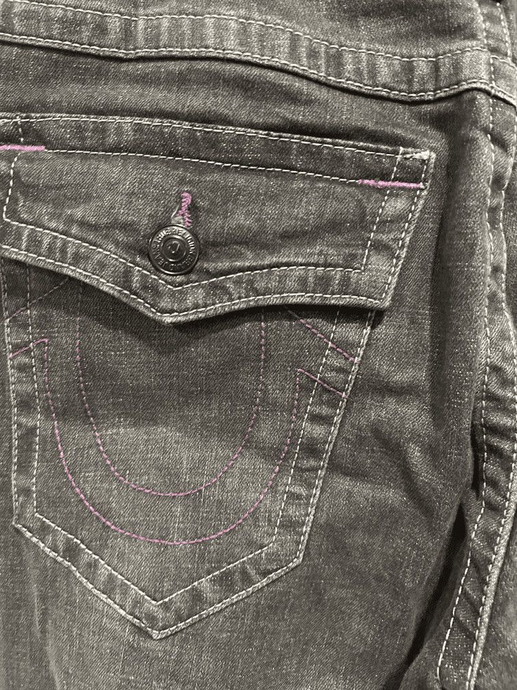 True Religion 1 OF 1 True Religion Purple-Stitched Ripped Denim Size US 32 / EU 48 - 1 Thumbnail