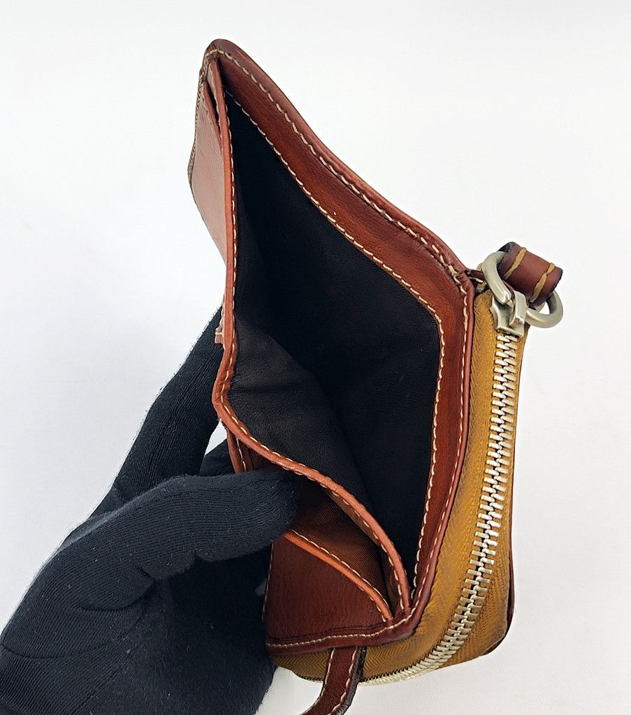 Chloe CHLOE brown leather bi fold wallet large zipper pull Size ONE SIZE - 7 Thumbnail
