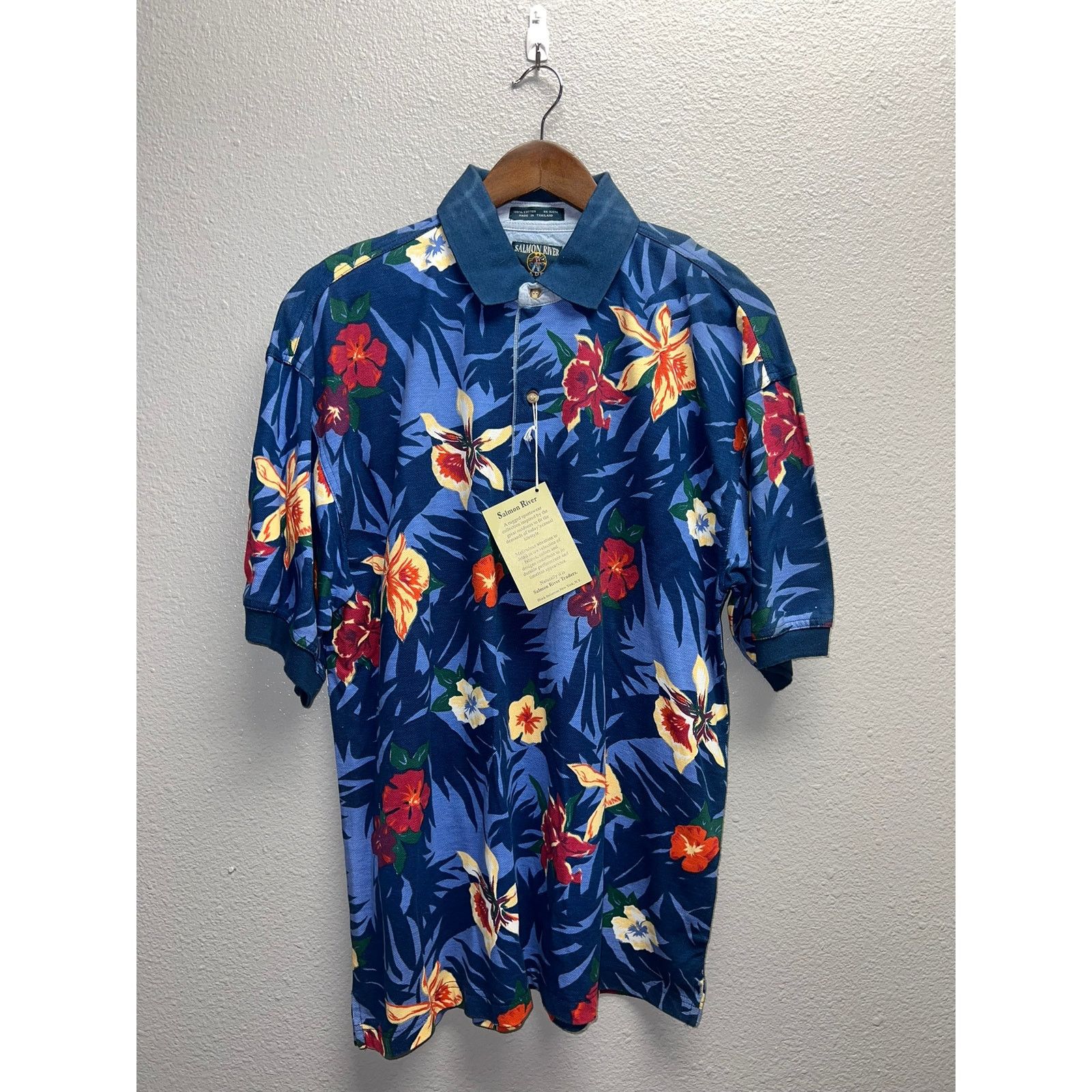 Vintage Vintage Salmon River Polo Shirt Floral Hawaiian NWT Medium Size US M / EU 48-50 / 2 - 1 Thumbnail