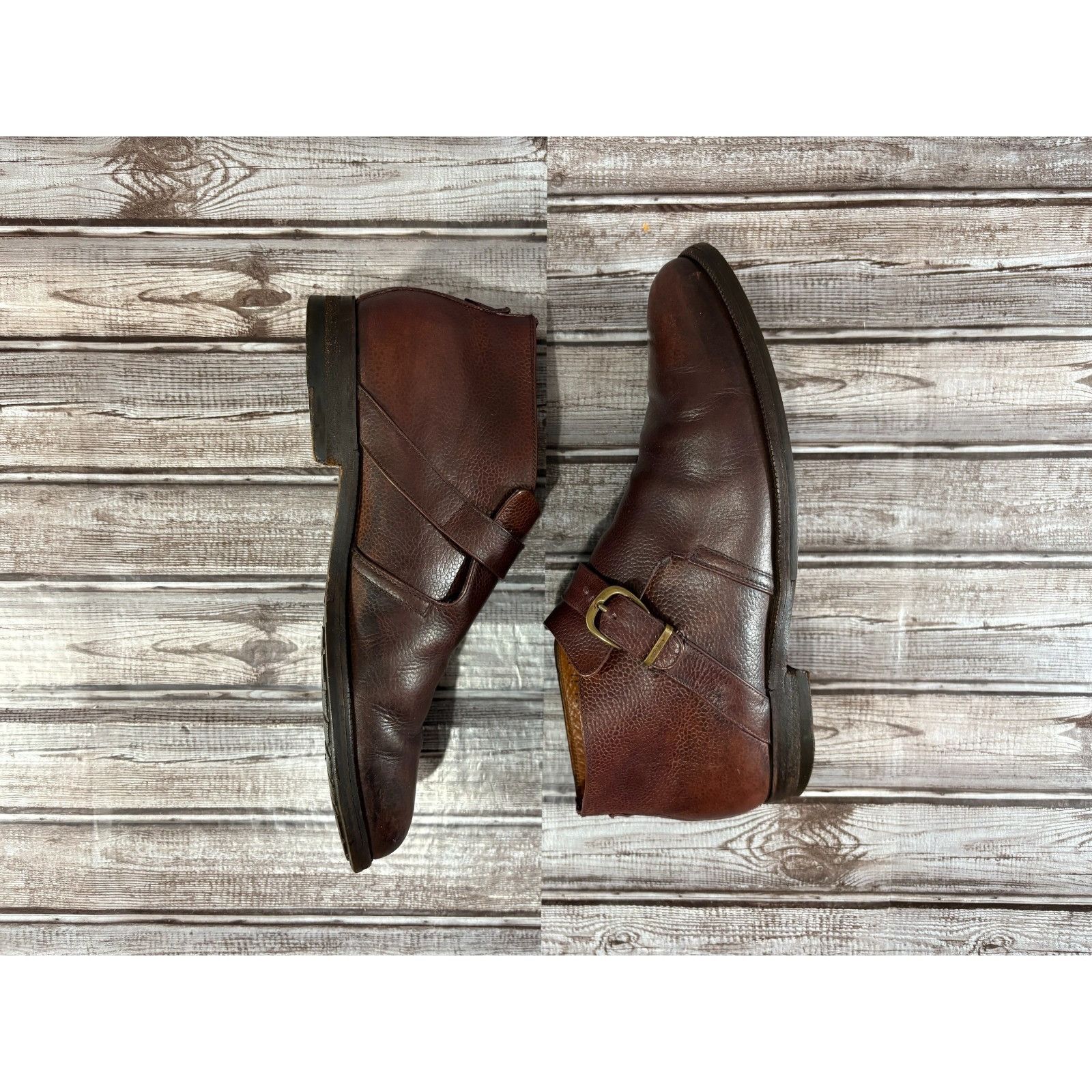 Salvatore Ferragamo Salvatore Ferragamo Single Monk Strap Ankle Boots sz 11 D c Size US 11 / EU 44 - 5 Thumbnail