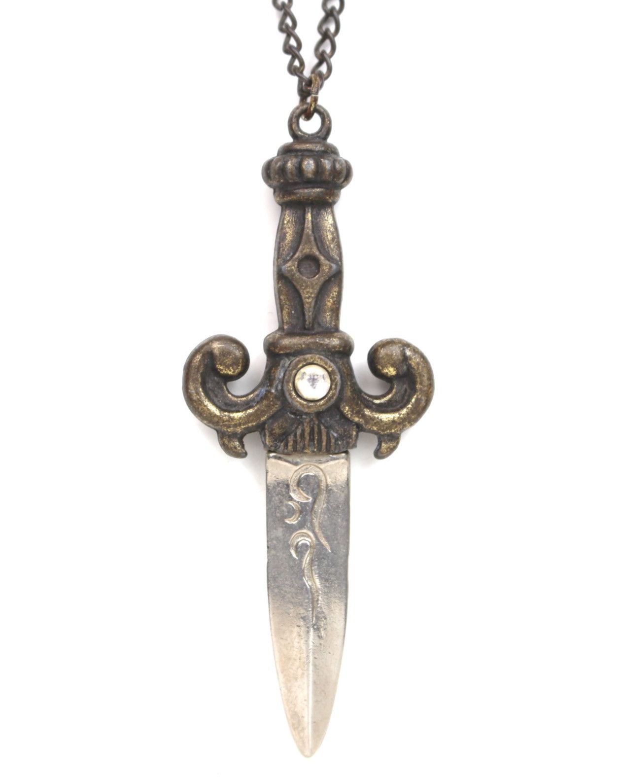 Vintage 1990S JAPANESE MADE ORNATE DAGGER LONG CHAIN NECKLACE Size ONE SIZE - 1 Thumbnail