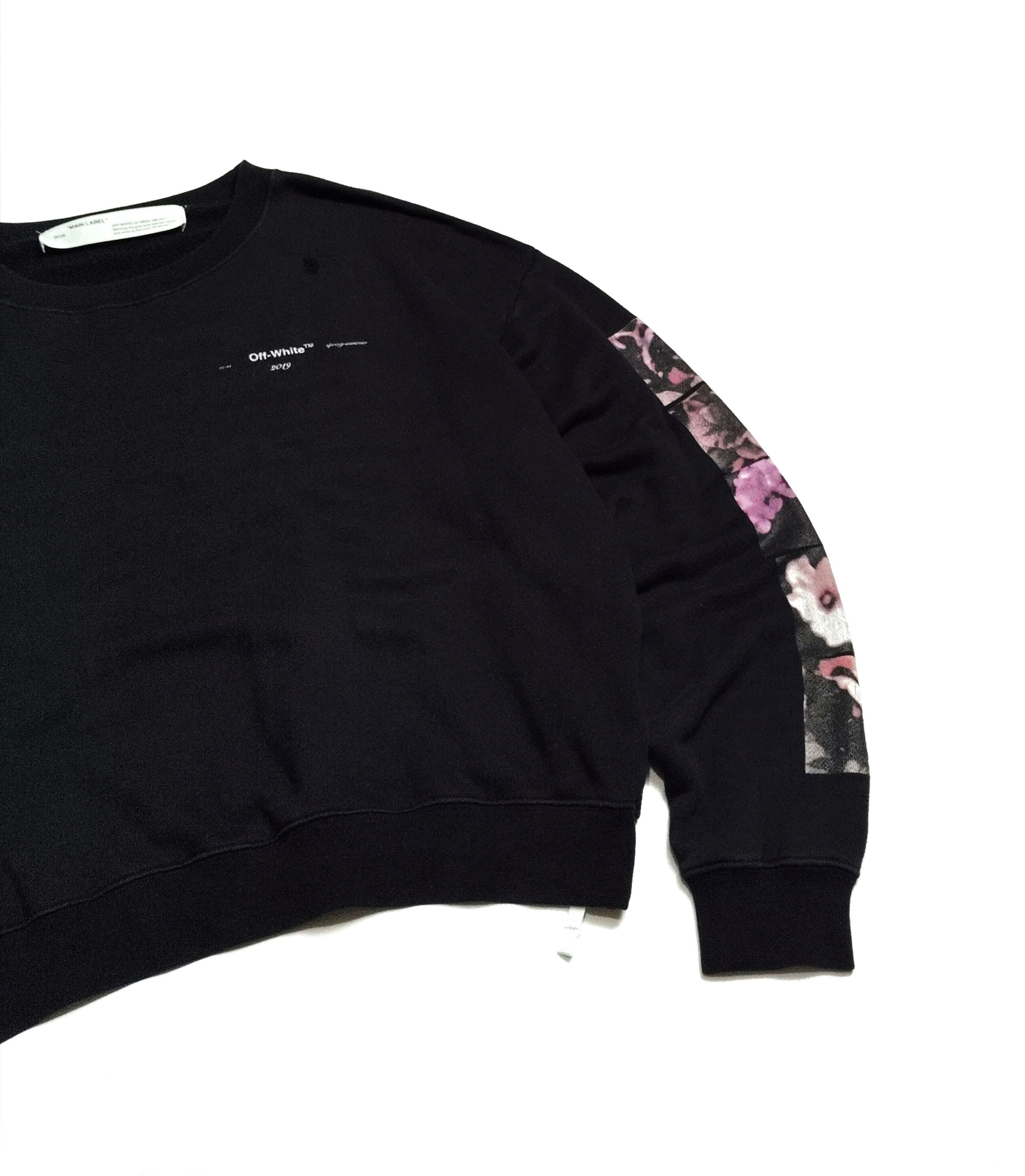 Off-White Off White Loose Flowers Printing Black Sweatshirt Size M / US 6-8 / IT 42-44 - 4 Thumbnail