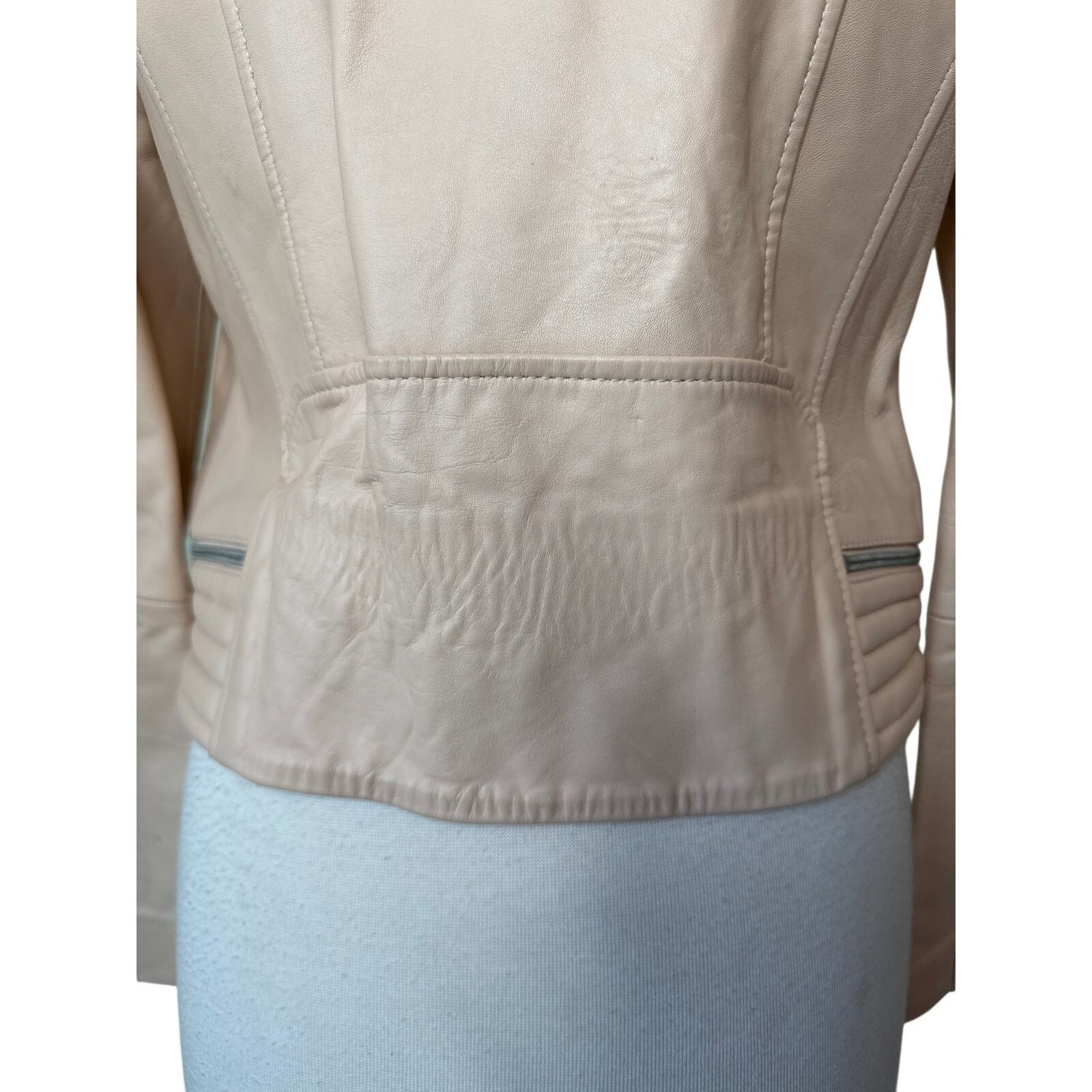 Maje MAJE Leather Moto Jacket Blush Pink Size 40/ Large Size L / US 10 / IT 46 - 4 Thumbnail