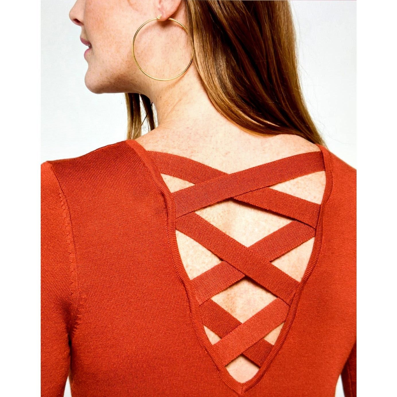 Other Love Ellie Mia Back Detail Sweater - Burnt Orange - size L Size L / US 10 / IT 46 - 4 Thumbnail