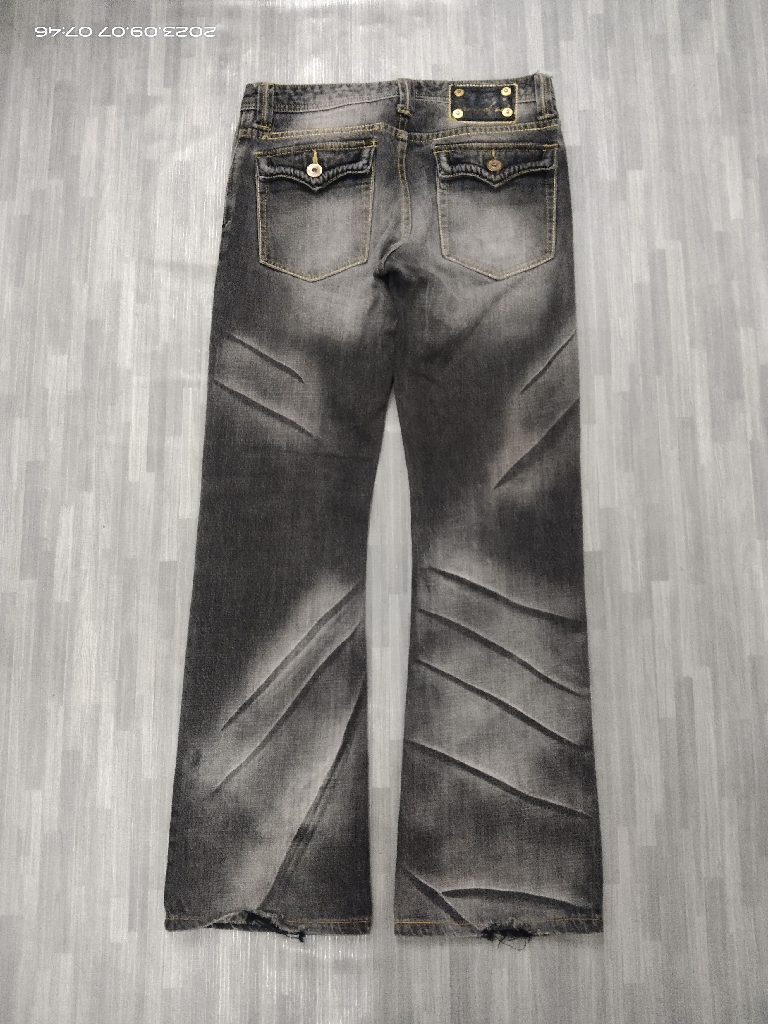 Japanese Brand INSANE 90s🔥FLARE SICK GREY GARHINA DENIM PANTS Size US 29 - 3 Thumbnail