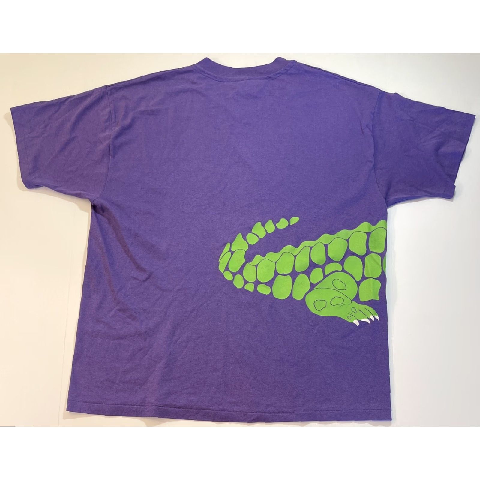 TEE JAYS VINTAGE Hanes 90s T Shirt Nature Gator Crocodile Alligator Single Stitch Sz XL Teejays Crew Neck Short Sleeve Graphic Logo Purple Men Size US XL / EU 56 / 4 - 5 Thumbnail