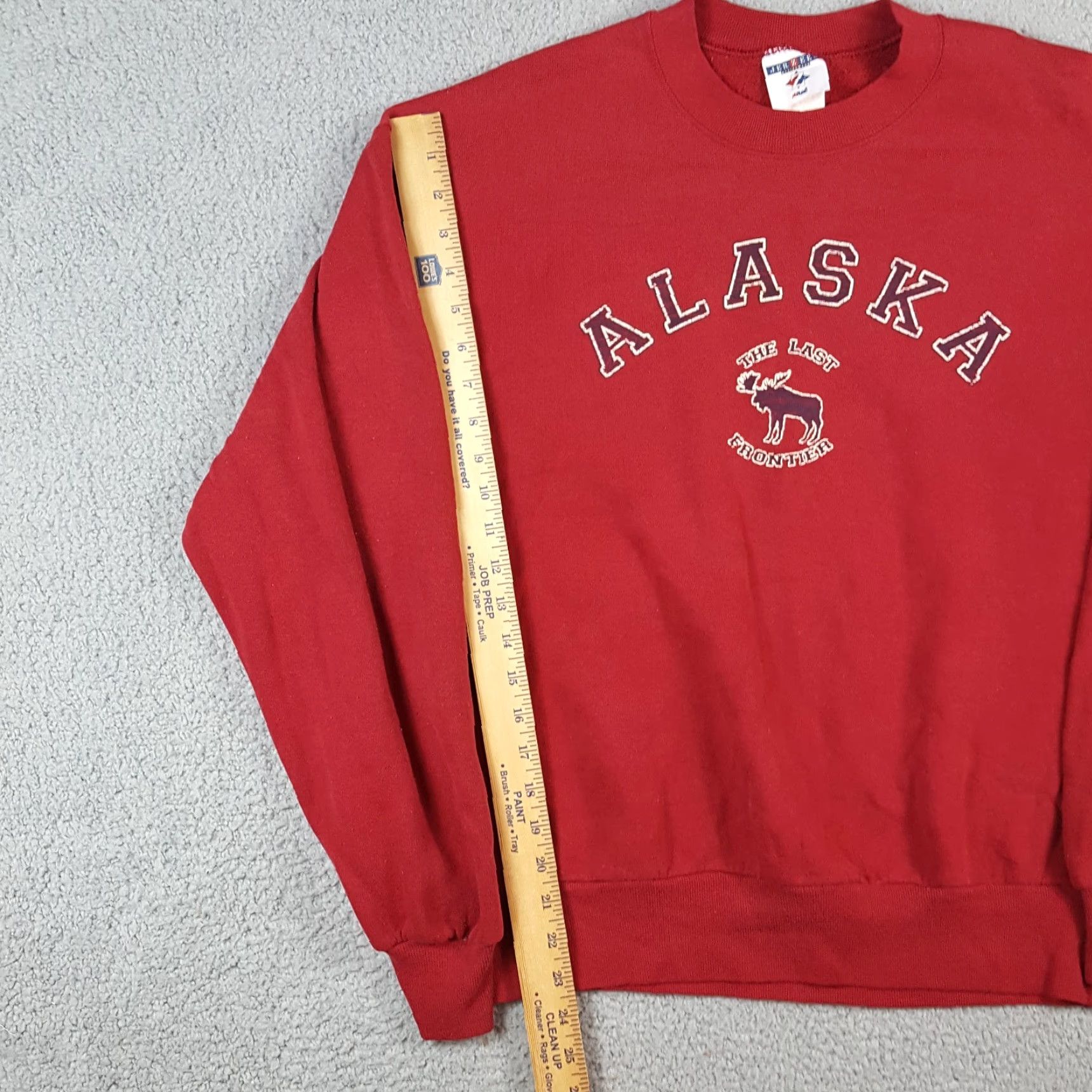 Jerzees VINTAGE Alaska State Fleece Pullover Sweatshirt Men's L Red Nike? Size US L / EU 52-54 / 3 - 8 Thumbnail