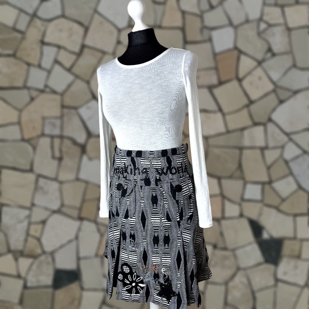 Desigual Desigual Skirt Women Grey Size 36 Knee Length Cotton 97F2768 Size 25" / US 0 / IT 36 - 1 Thumbnail
